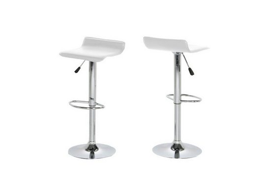 ebuy24 Barhocker »2er Set Danny Barhocker weiss Kunstleder, Chromfus