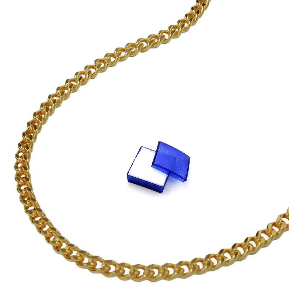 Kette ohne Anhänger Kette Flachpanzer 1,6 mm vergoldet AMD 42 cm kl. Schmuckbox