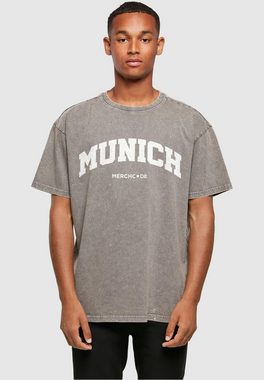 Merchcode T-Shirt Merchcode Herren Munich Wording - Acid Washed Oversize Tee (1-tlg)