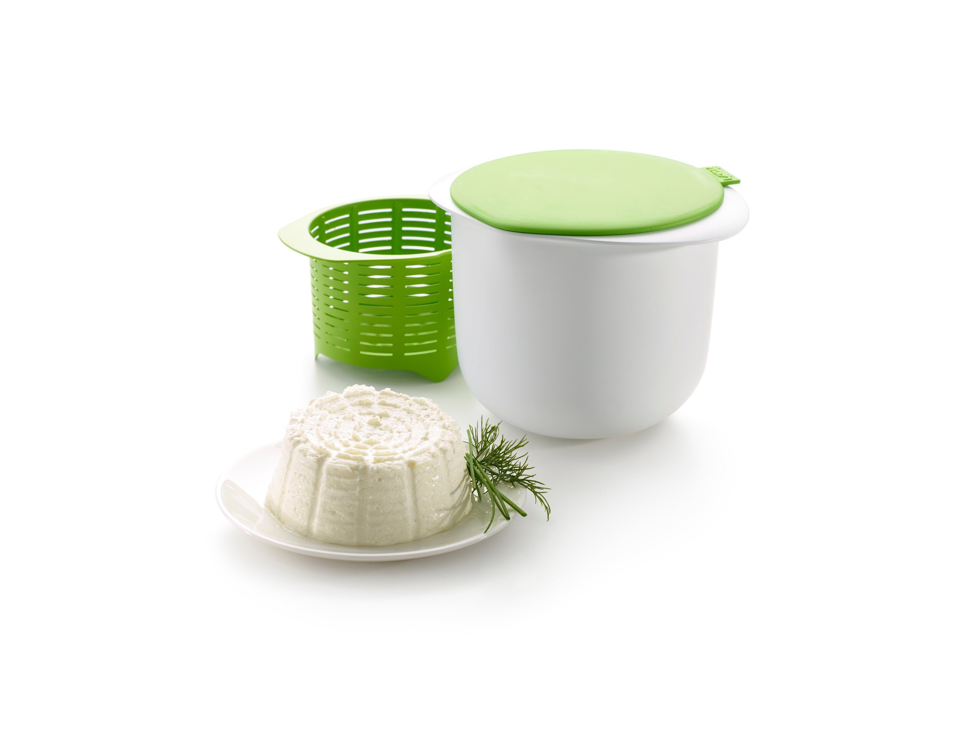 LEKUE Frischkäsebereiter Cheese Maker, Kunststoff/Platinsilikon, spülmaschinen- und mikrowellengeeignet