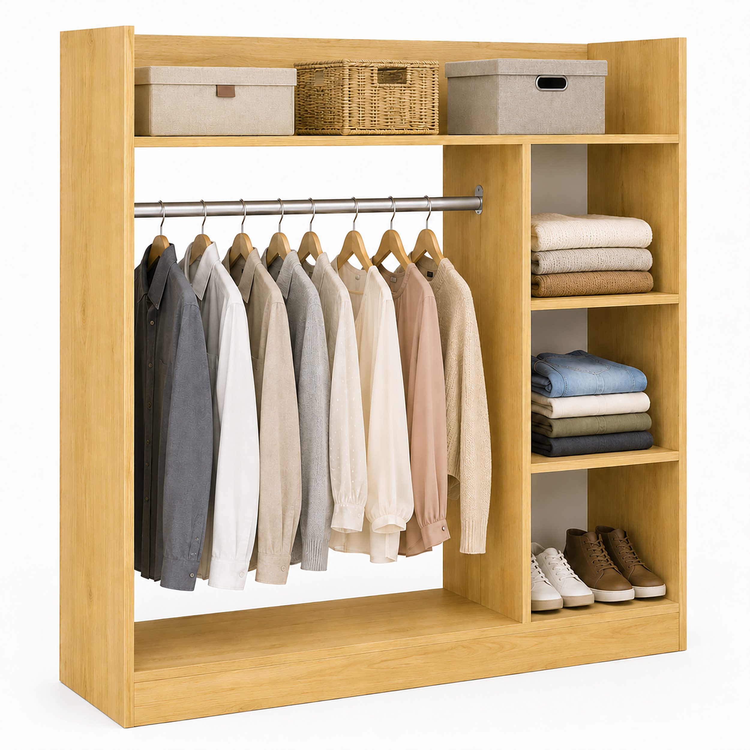 VCM Kleiderschrank Kleiderregal Palosa H. 115 x B. 118 x T. 35 cm