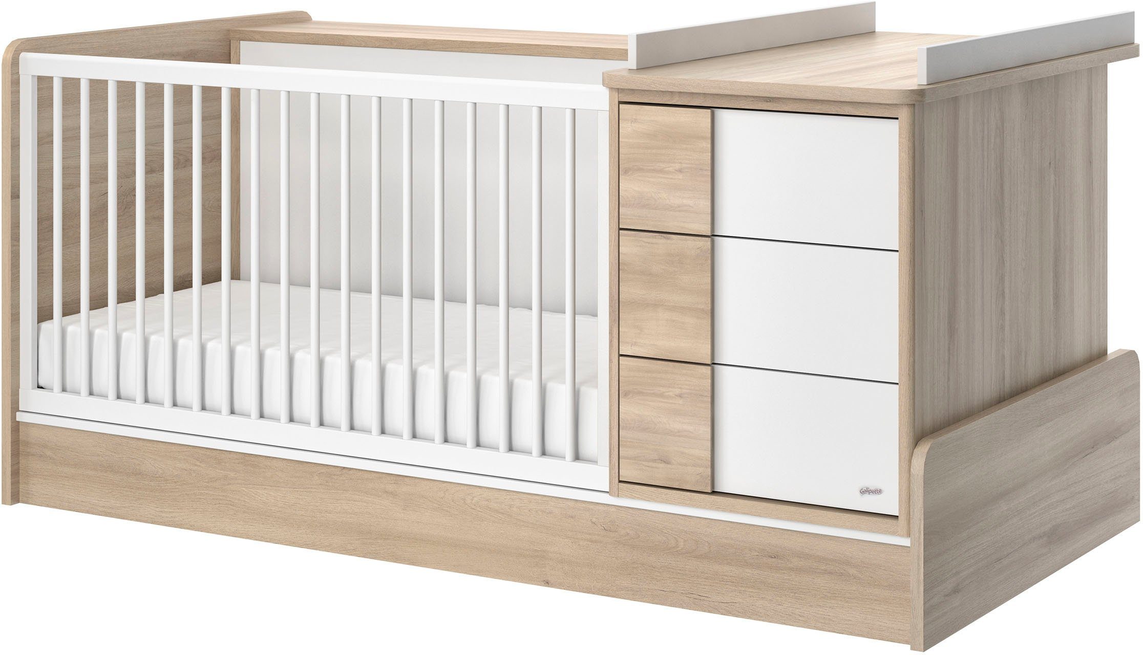 Galipette Bettanlage Sasha, (5-tlg), bestehend aus Bett, Regal, Kommode, Schreibtisch & Ablage