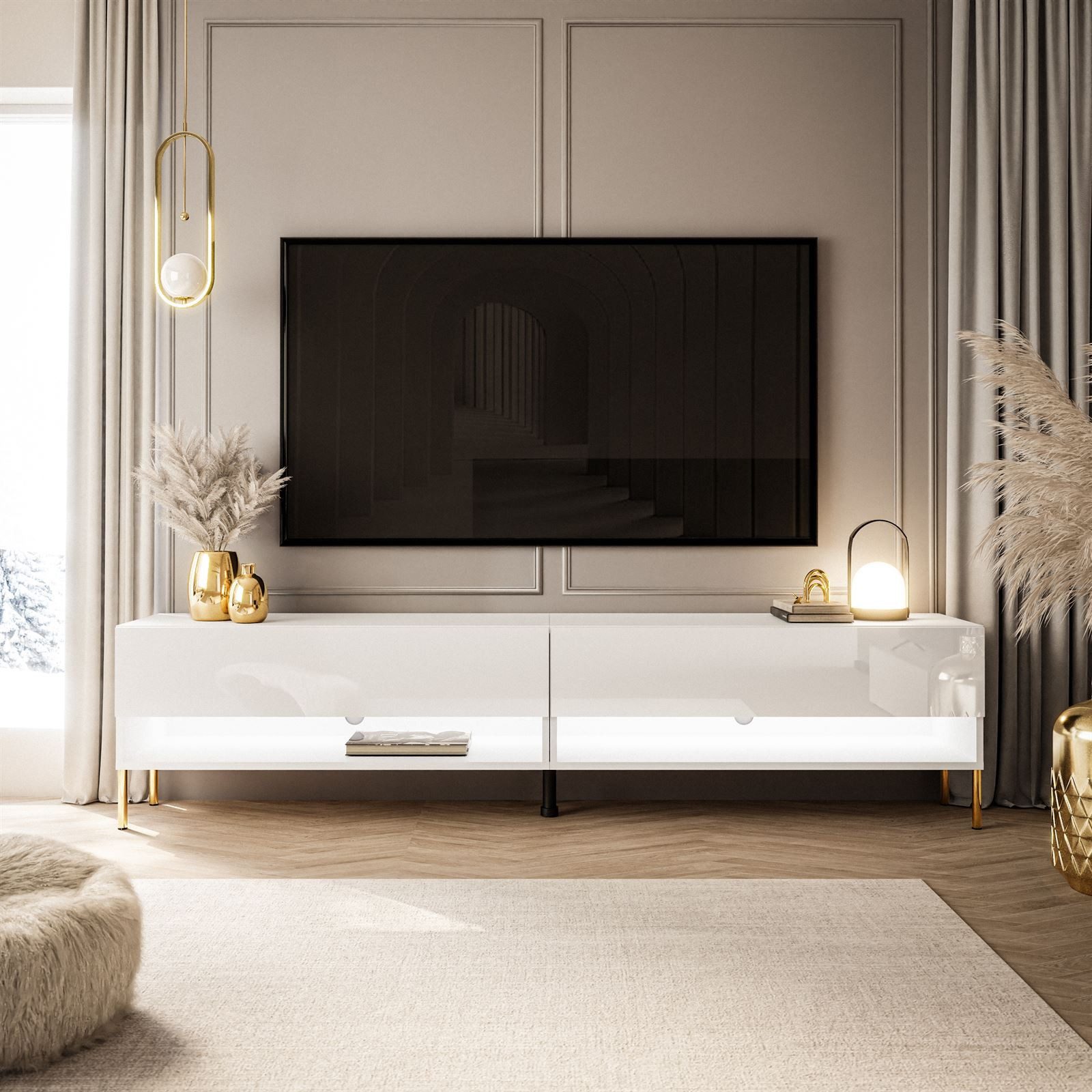 ALLHOUSE24 TV-Schrank ALISSE 180 cm GOLD günstig online kaufen