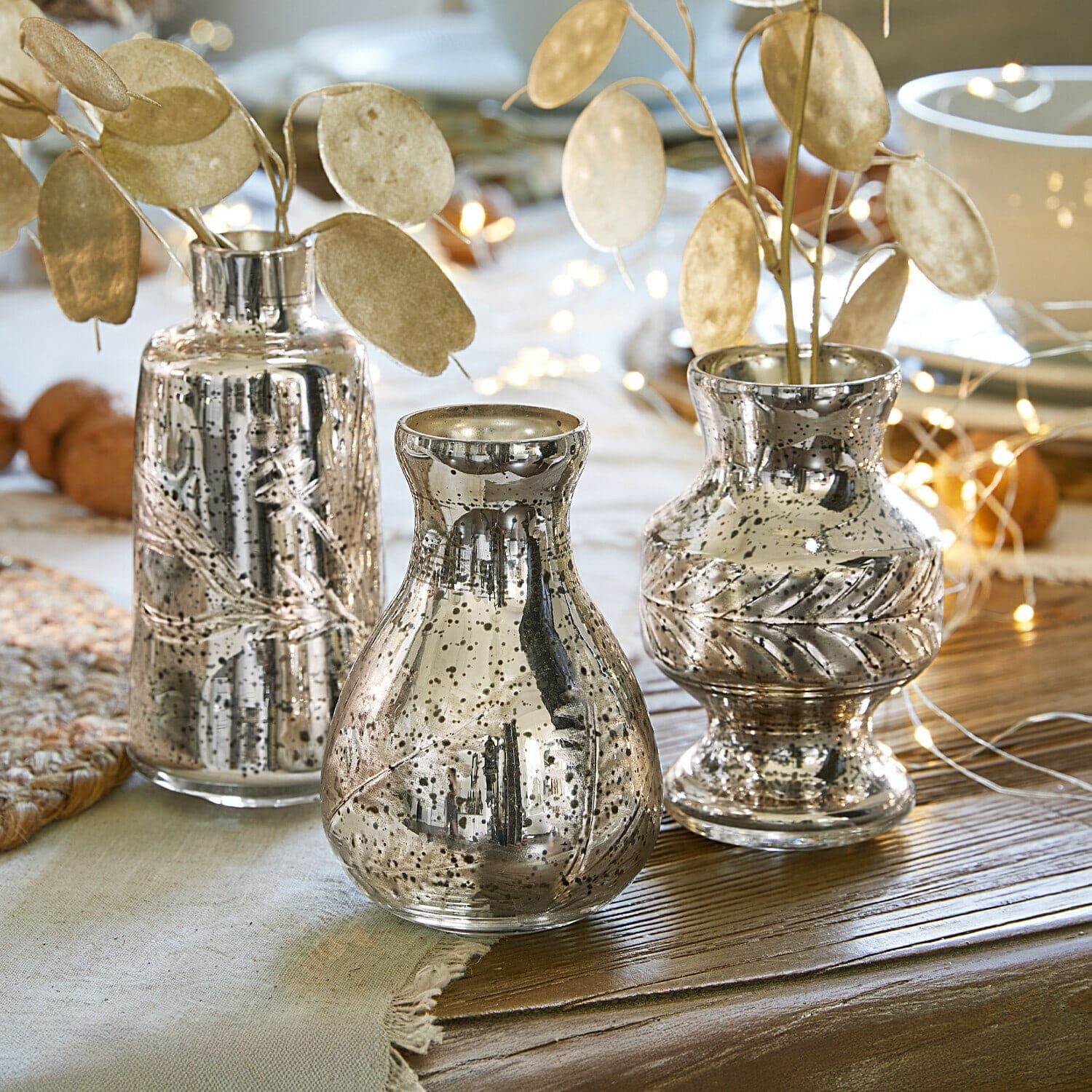Mirabeau Tischvase Vase 3er Set Briolique antikchampagner