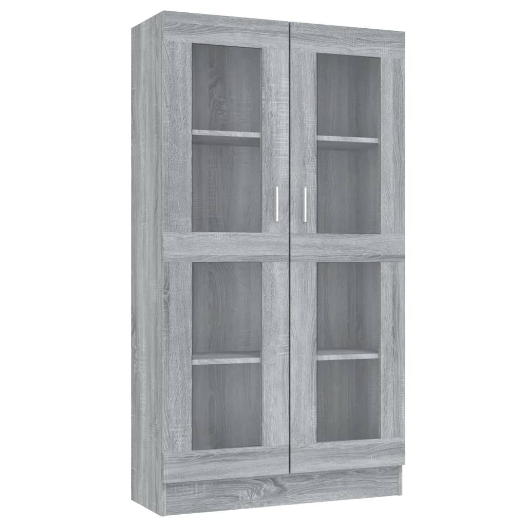 vidaXL Vitrine Vitrinenschrank Grau Sonoma 82,5x30,5x150 cm Spanplatte Glas günstig online kaufen