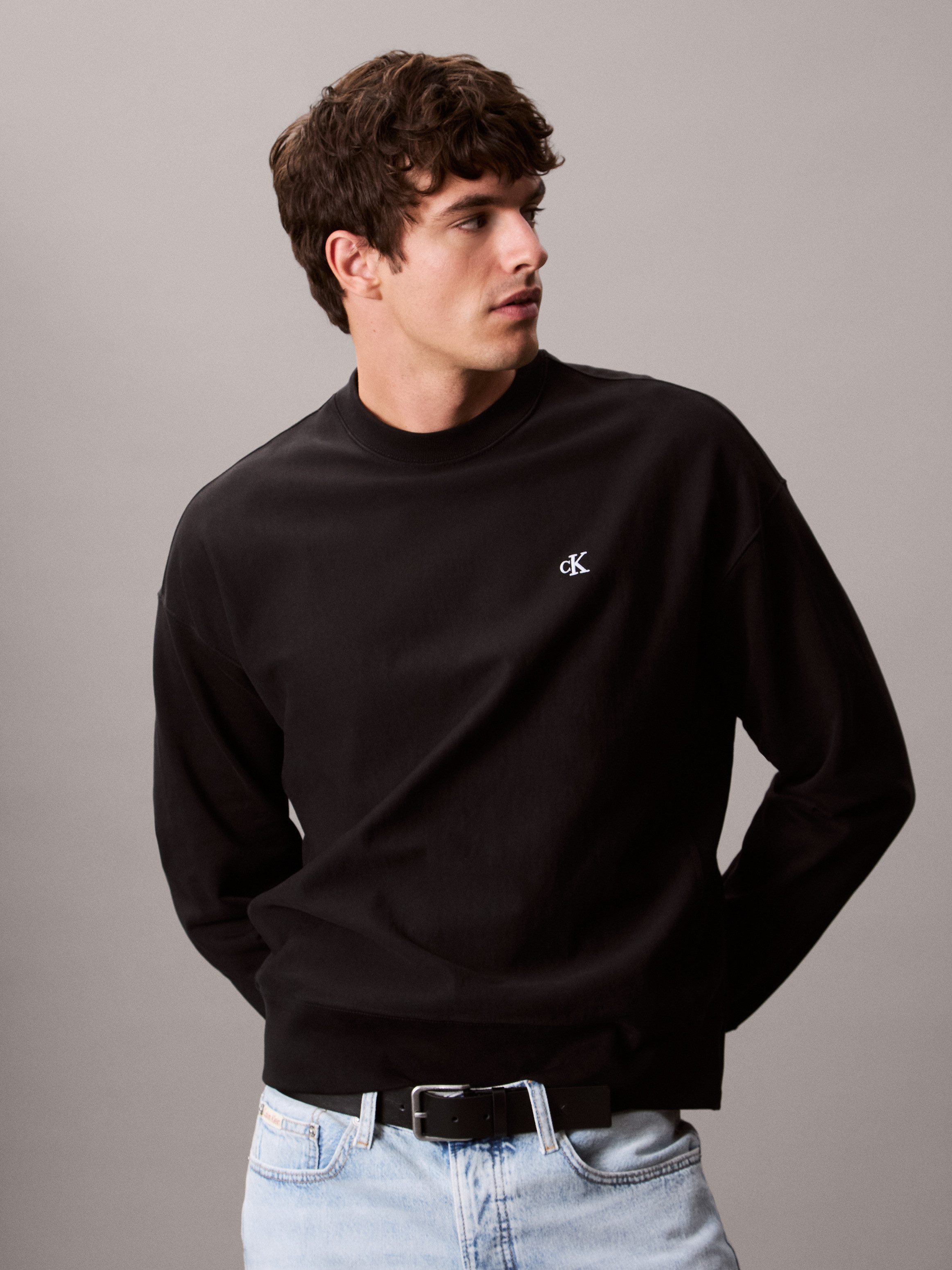 Calvin Klein Jeans Sweatshirt PRMM TRRY MNGRM CN S Mit Rundhalsausschnitt
