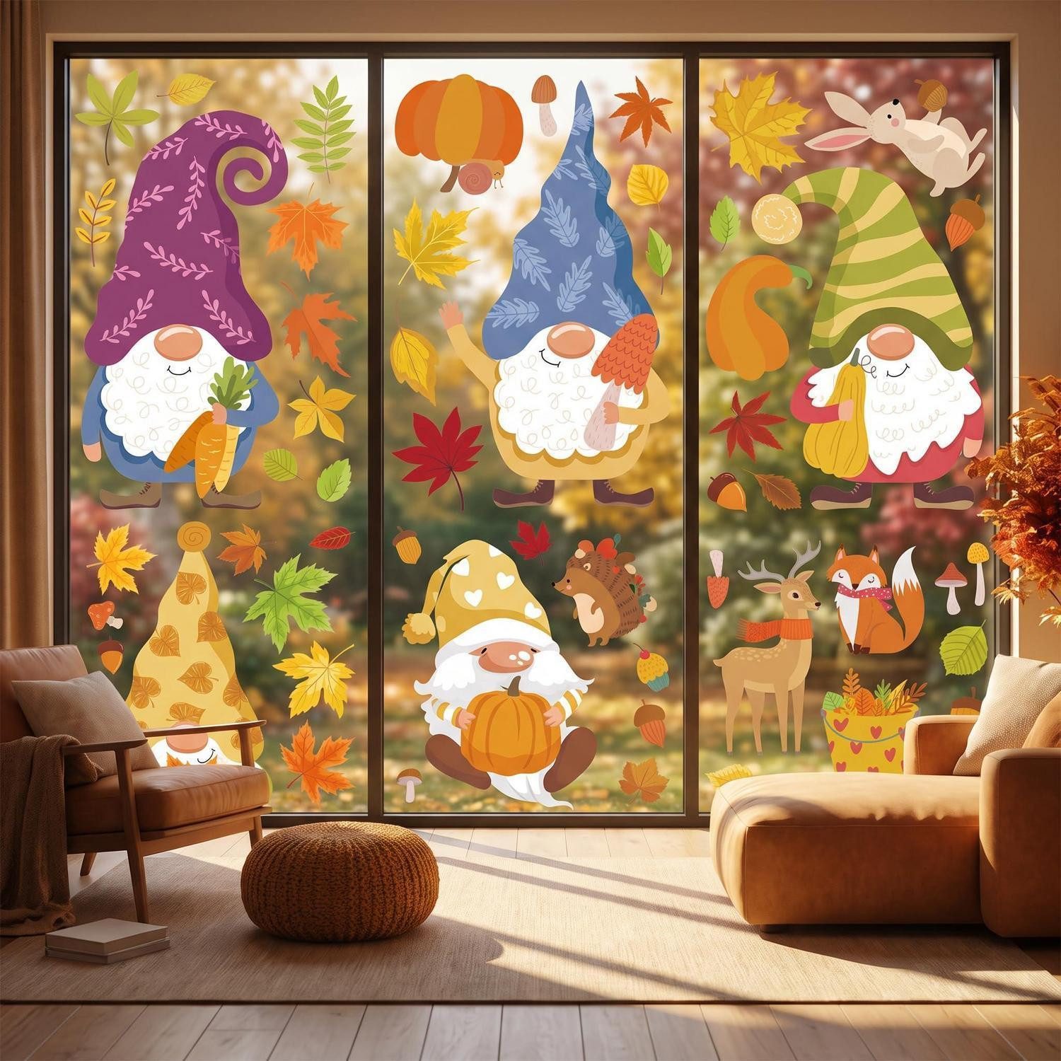 LuxusKollektion Fensterbild Fensterbilder Herbst selbstklebend 62 Stk