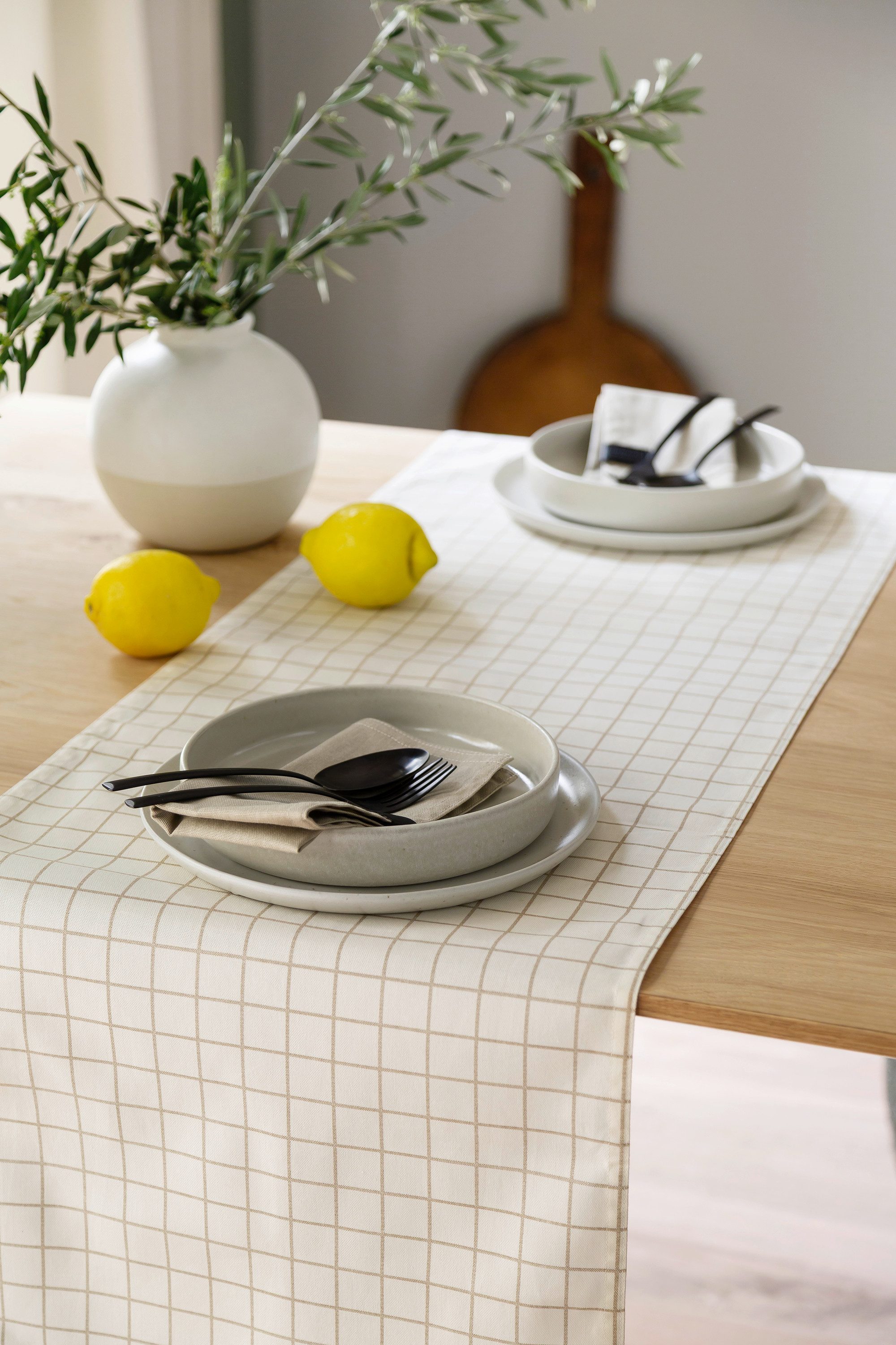 SCHÖNER WOHNEN-Kollektion Tischläufer Check, aus reiner, sanforisierter Baumwolle