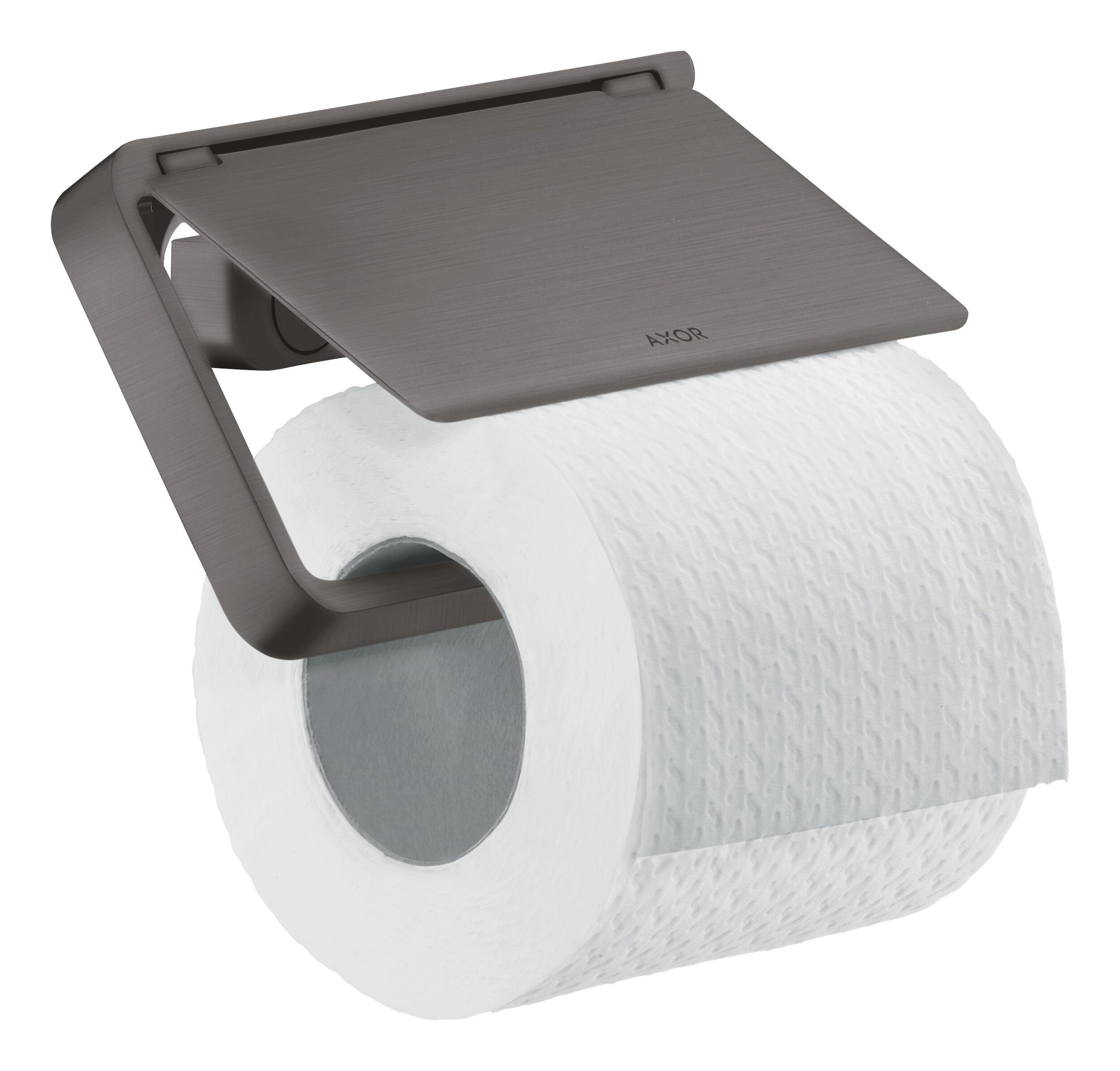 hansgrohe Toilettenpapierhalter Axor Universal Softsquare, Toilettenpapierhalter mit Deckel - Brushed Black Chrome