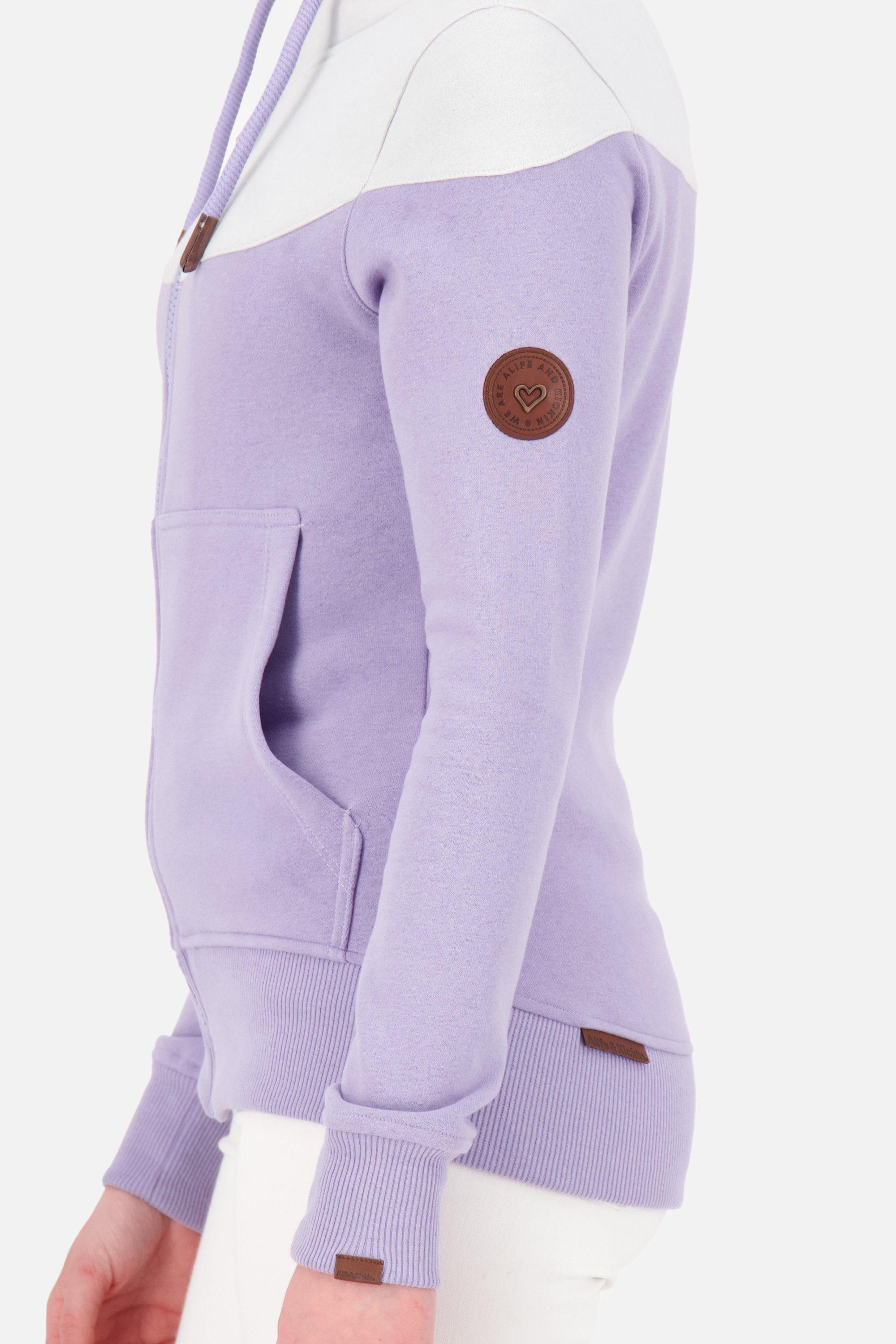 Damen Jacke Sweatjacke, Sweatjacket A melange Sweatjacke Kickin & Alife digital ValenaAK lavender