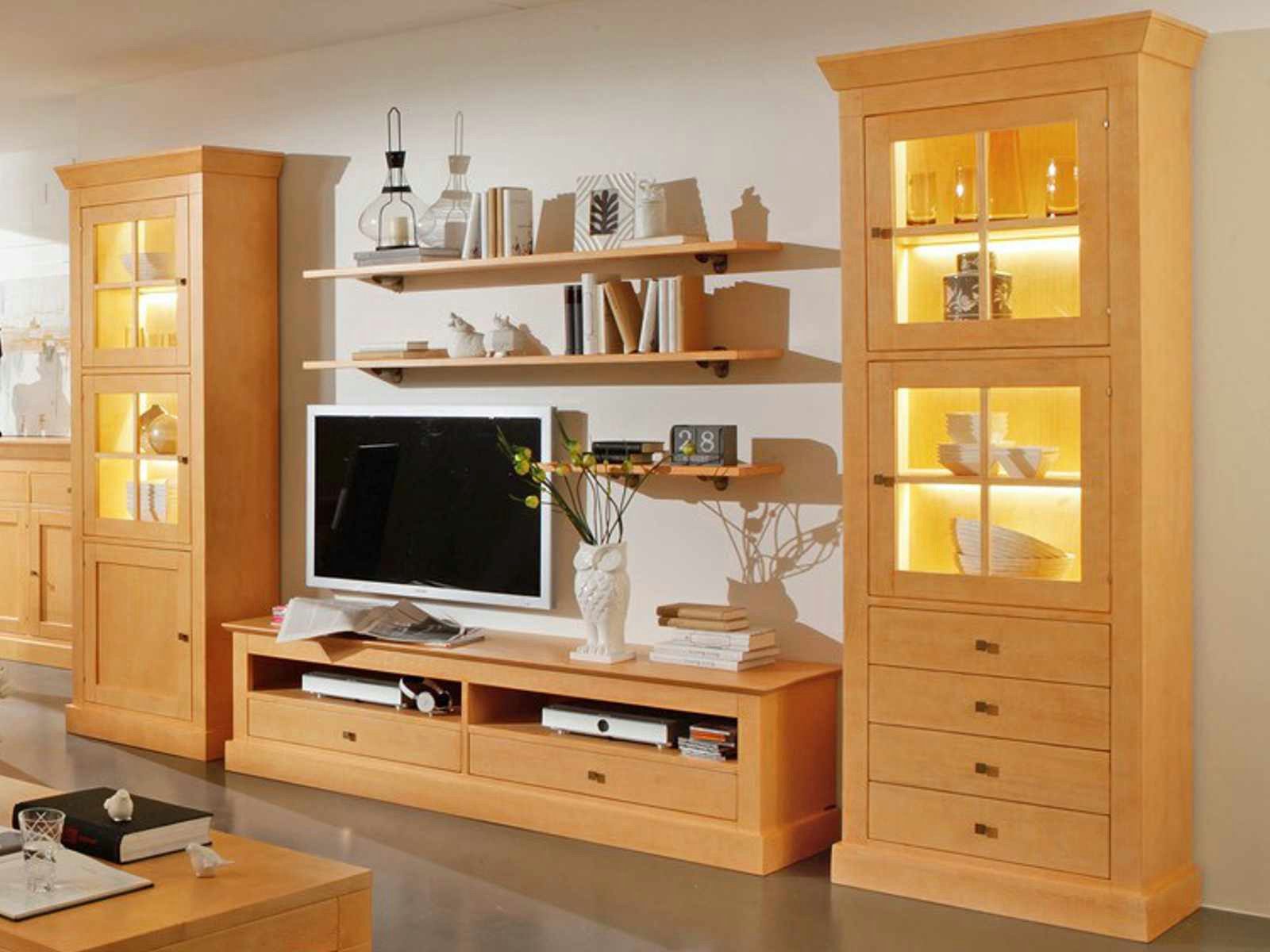 Casamia Wohnwand Wohnwand Wohnzimmer Schrank Set Santos 6-teilig Vitrinen TV Lowboard