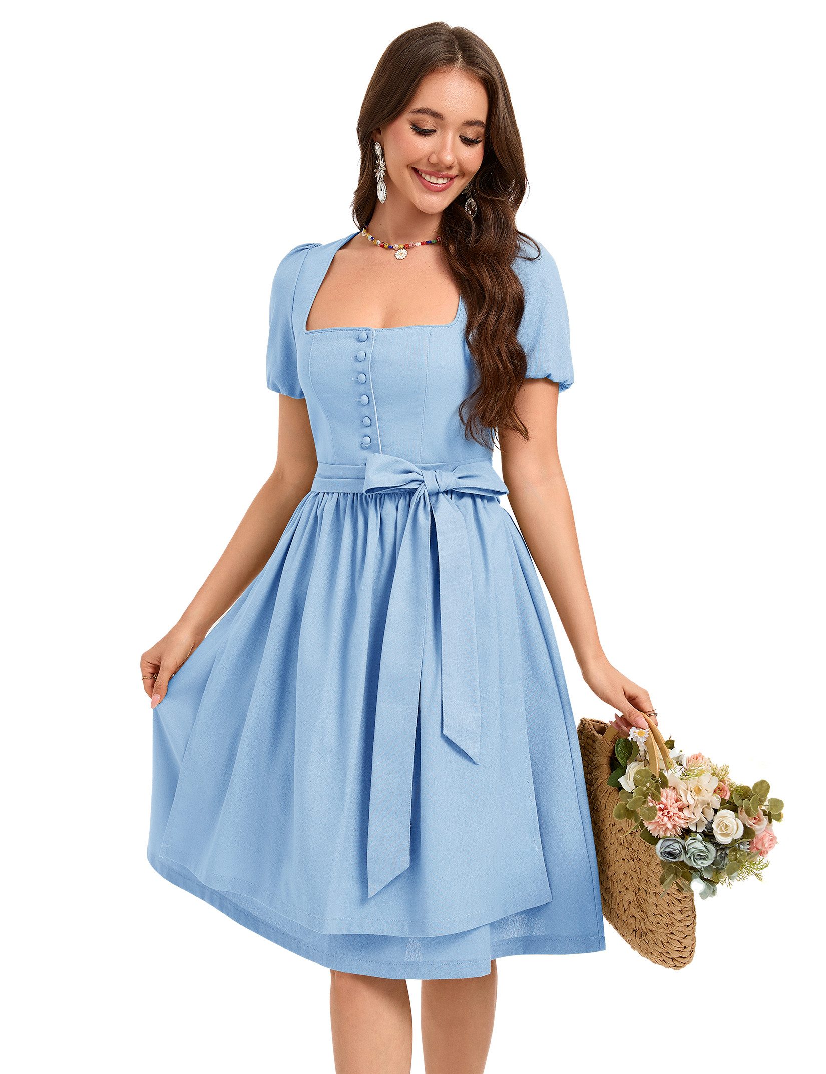 MODISFRAU Dirndl Damen Midi 3tlg.