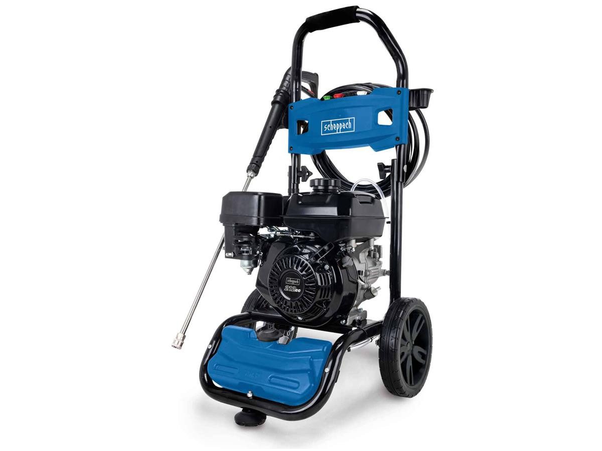 Scheppach Hochdruckreiniger Benzin HCP5000, Druck max: 241 bar, 4300 W, Fördermenge max: 570 l/h, (Set, 8 tlg), kraftvoller 5,9 PS 4-Takt-Benzinmotor, für Hof, Garten oder Baustelle