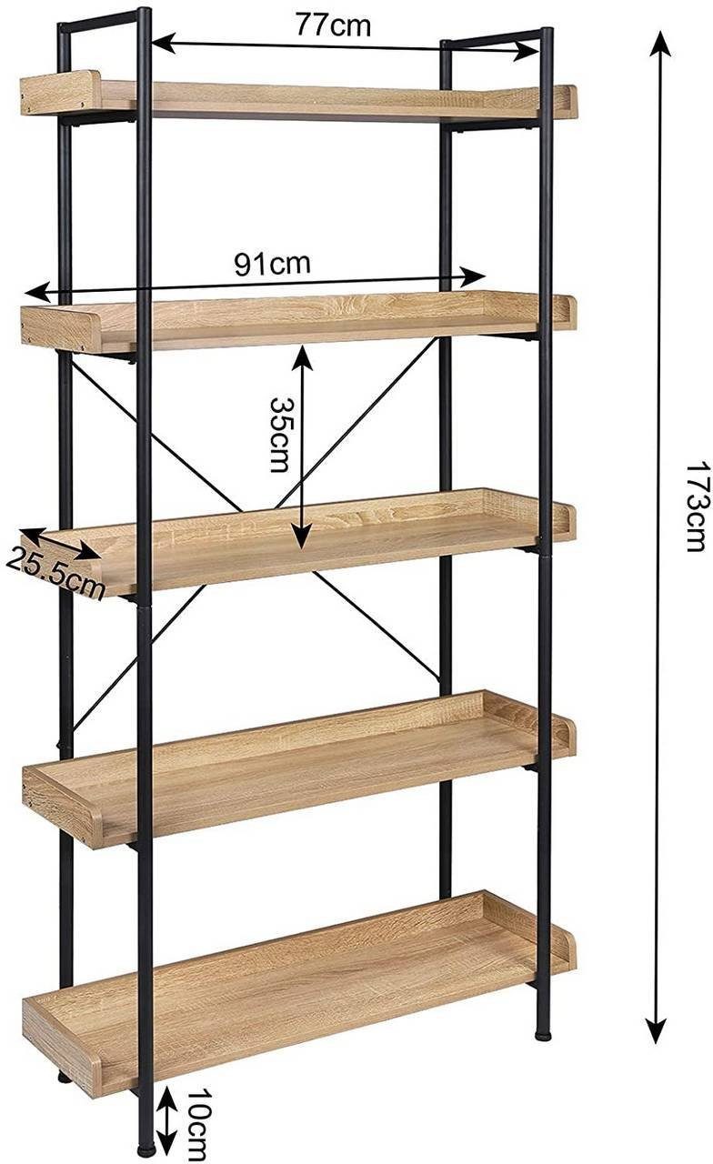 Woltu Bücherregal, 1-tlg., Standregal mit 5 günstig online kaufen
