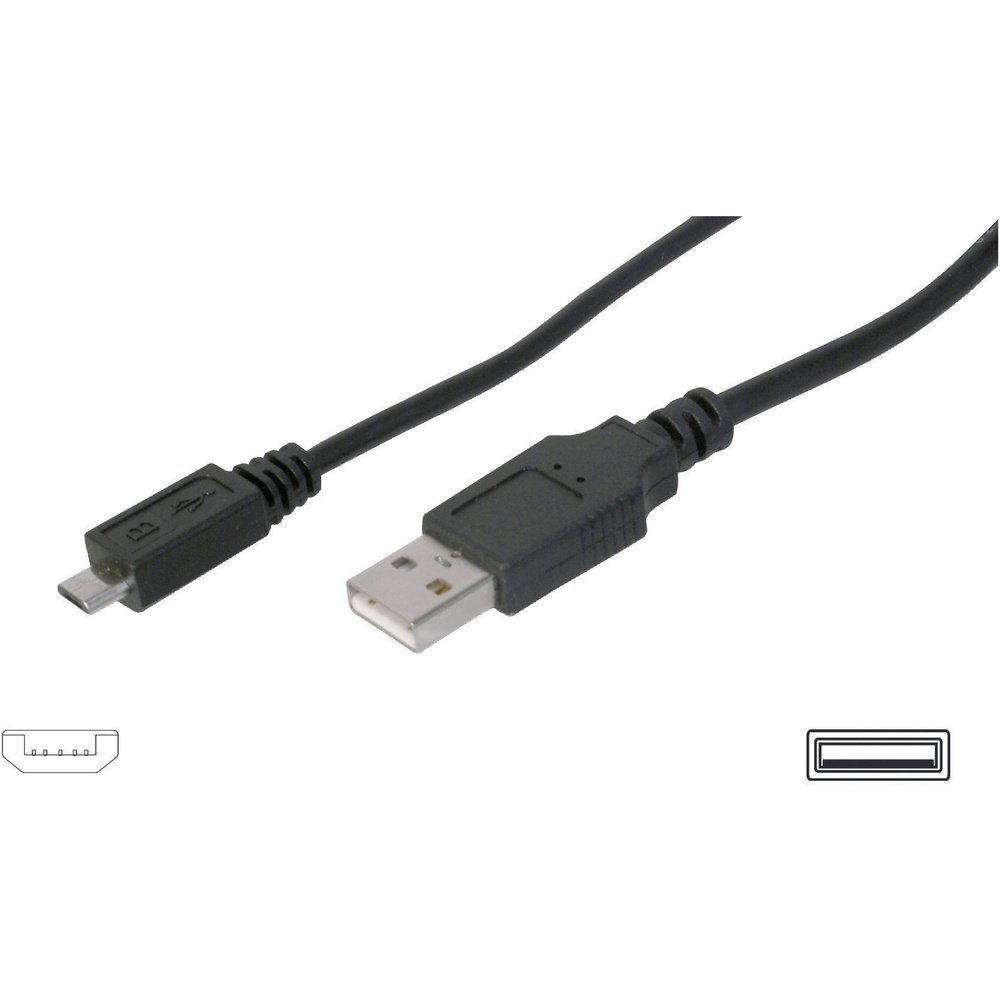 Digitus USB-Kabel USB 2.0 USB-A Stecker, USB-Micro-B Stecker 3.00 m Sc USB-Kabel