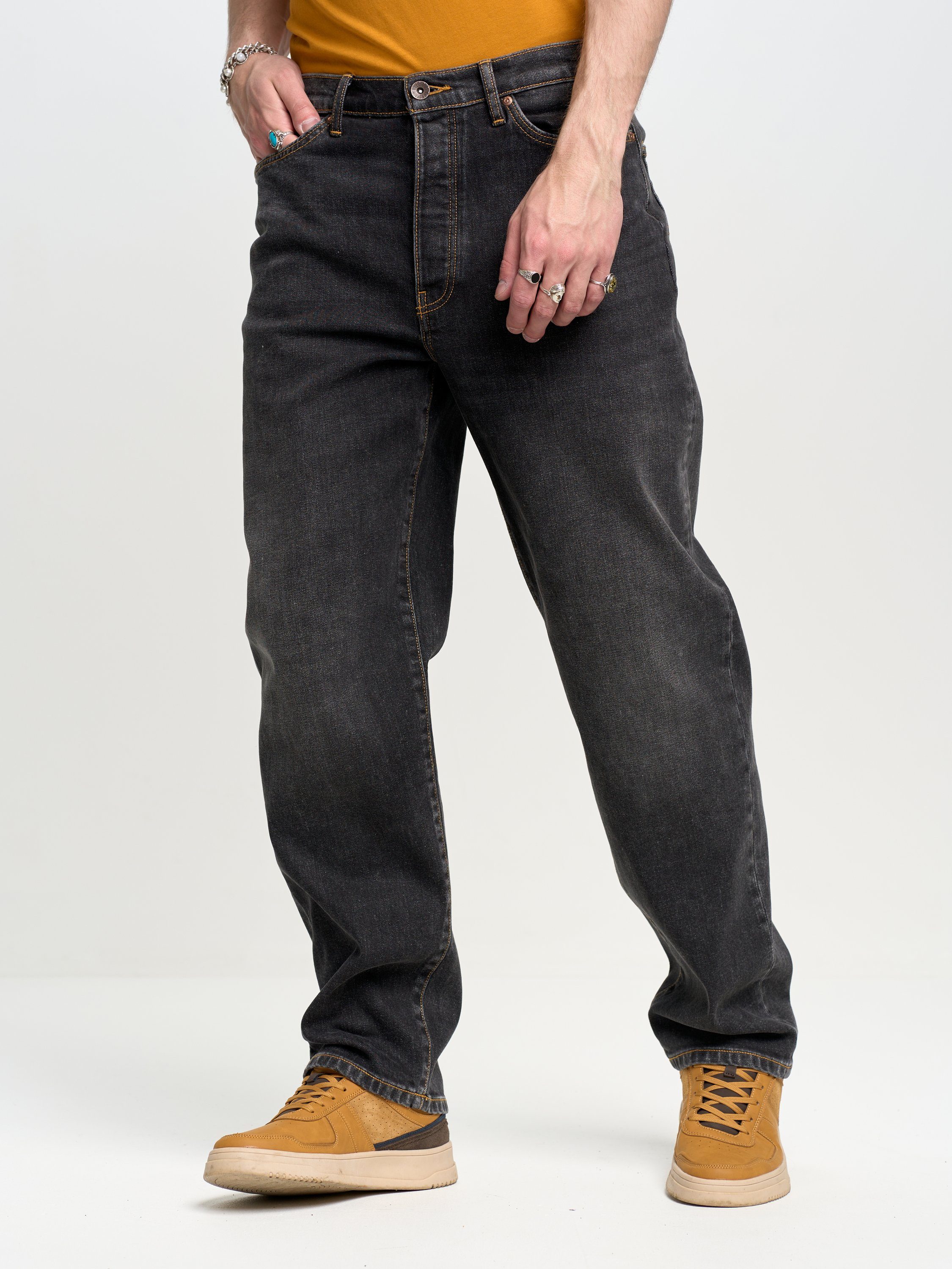Loose-fit-Jeans GRAU BIG (1-tlg) ISAAC STAR