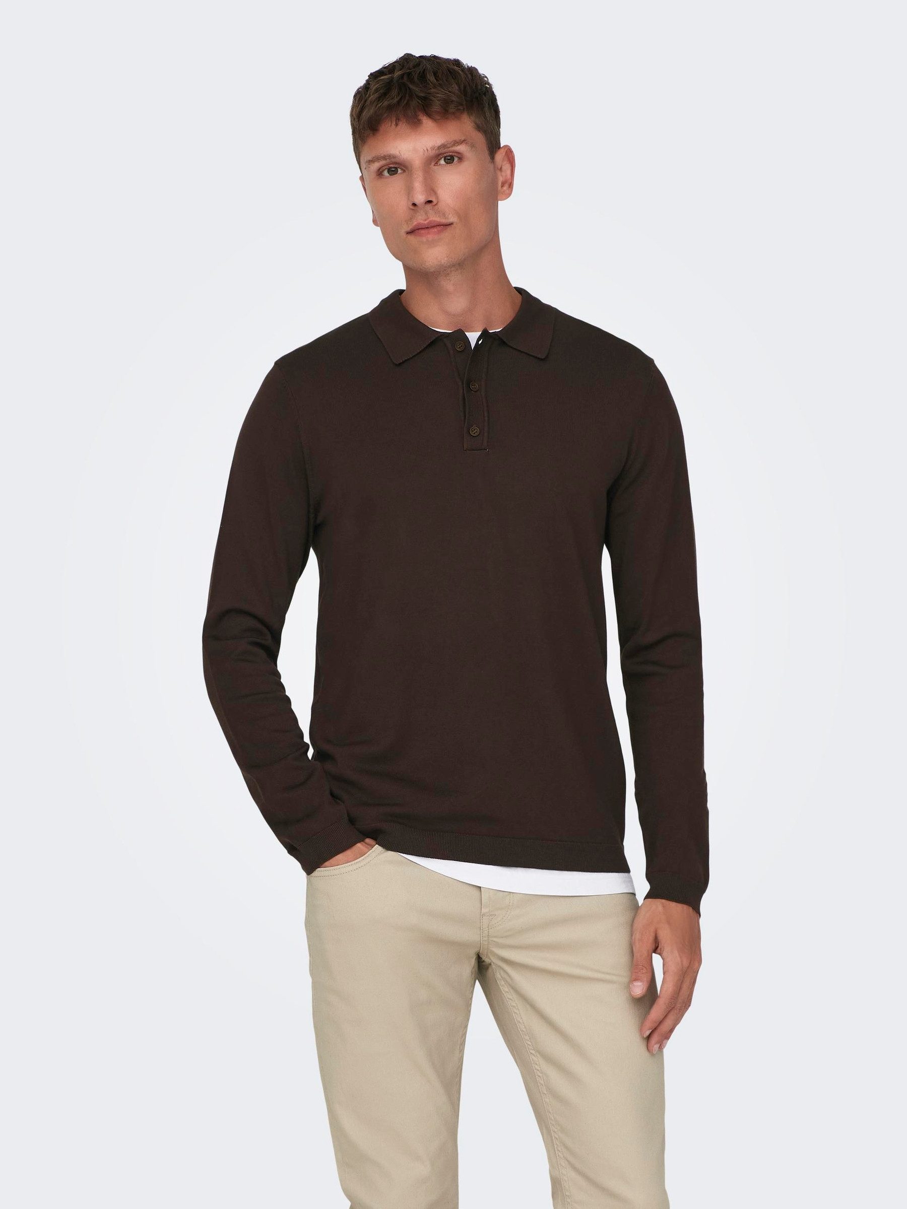 ONLY & SONS Strickpullover Polo Langarm günstig online kaufen