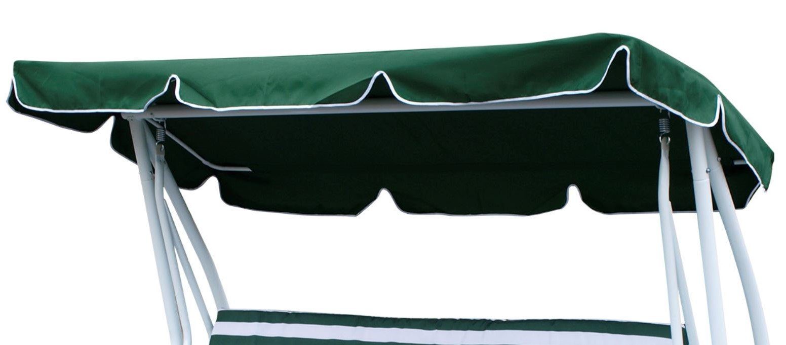 DEGAMO Hollywoodschaukelersatzdach MIAMI, (1-tlg), für 4-sitzer Schaukel 228x120cm, grün mit weißen Kedern – Bild 5 von 5