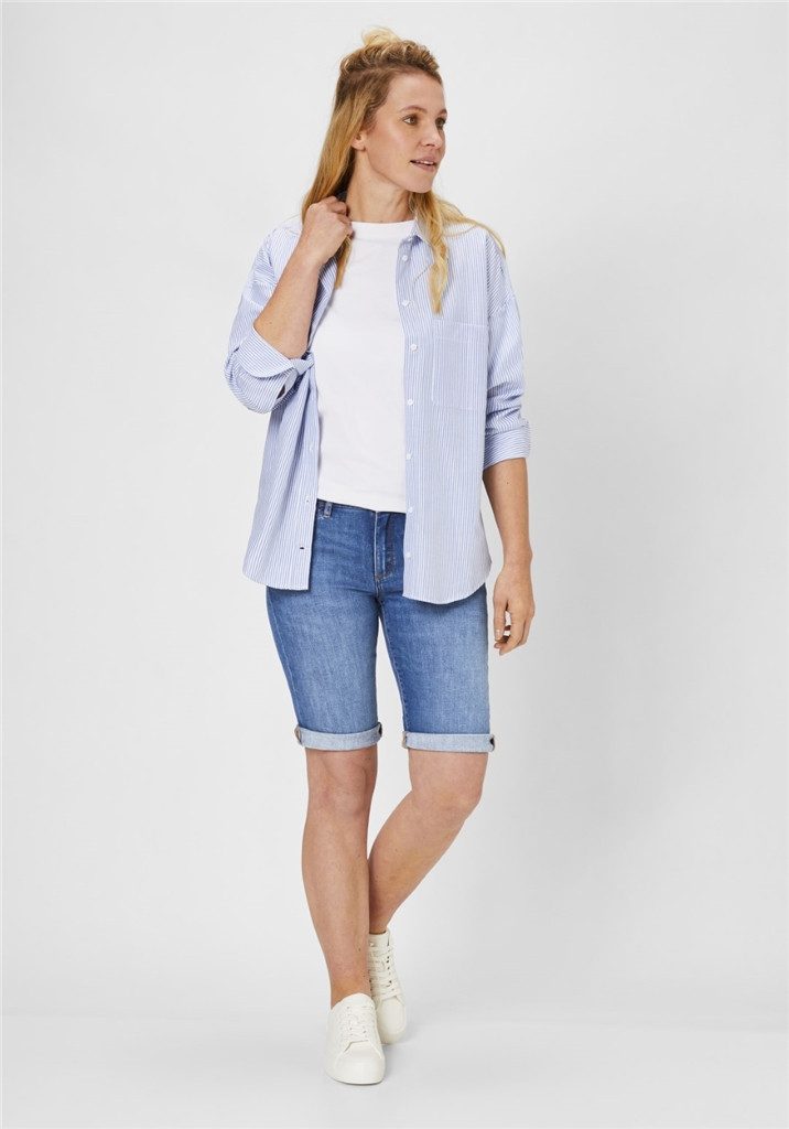 Paddock's Stretch-Jeans PADDOCKS LUCY BERMUDA mid blue with handwork 60529 3857.5977 - LIGHT