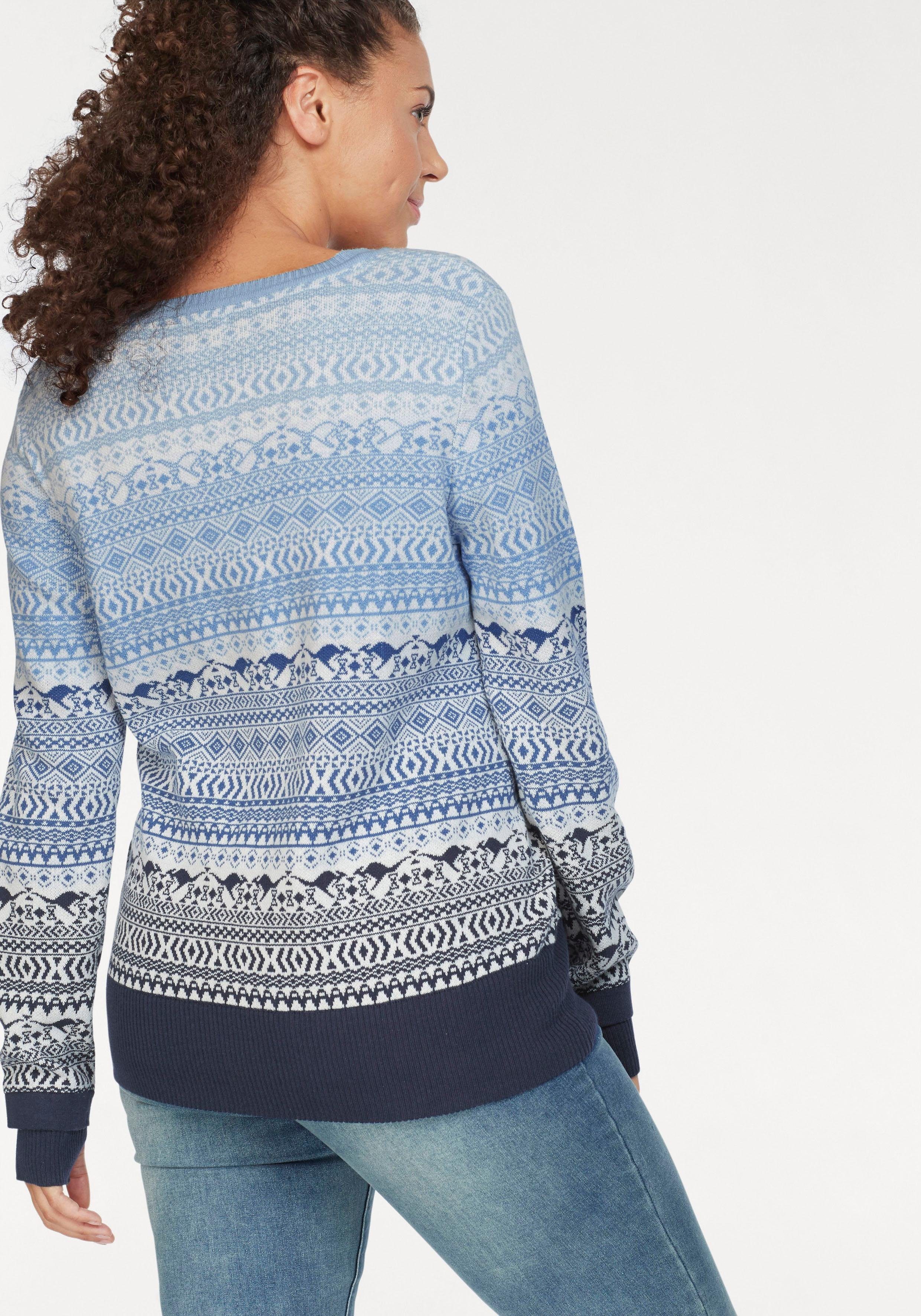 KangaROOS Jacquardpullover im Norweger-Muster mit kleinen Kängurus günstig online kaufen