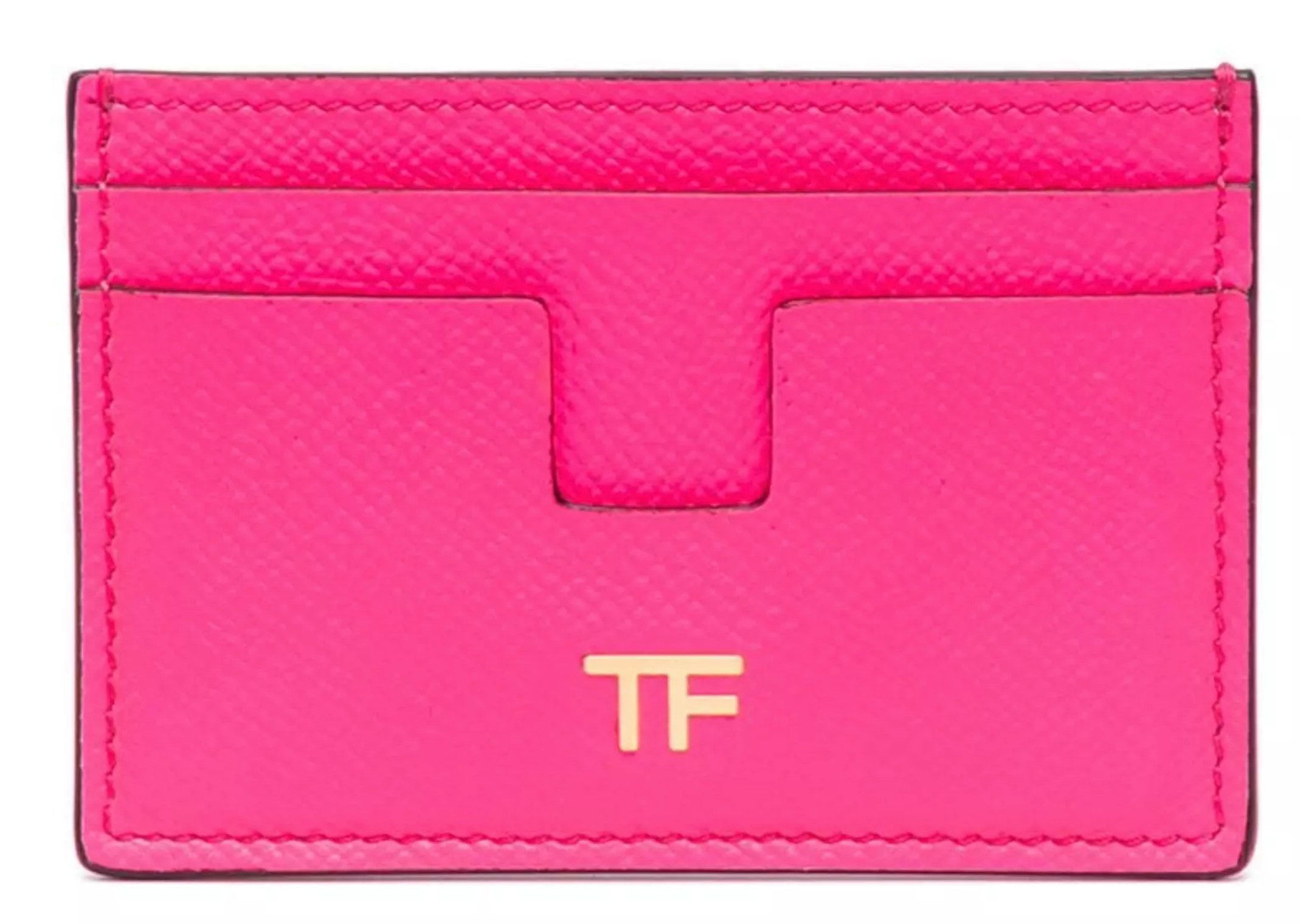 Tom Ford Kartenetui TF Neon-Colour Logo-Plakette Geldbörse, Kartenschlitze für Kreditkarten, Ausweise oder Visitenkarten