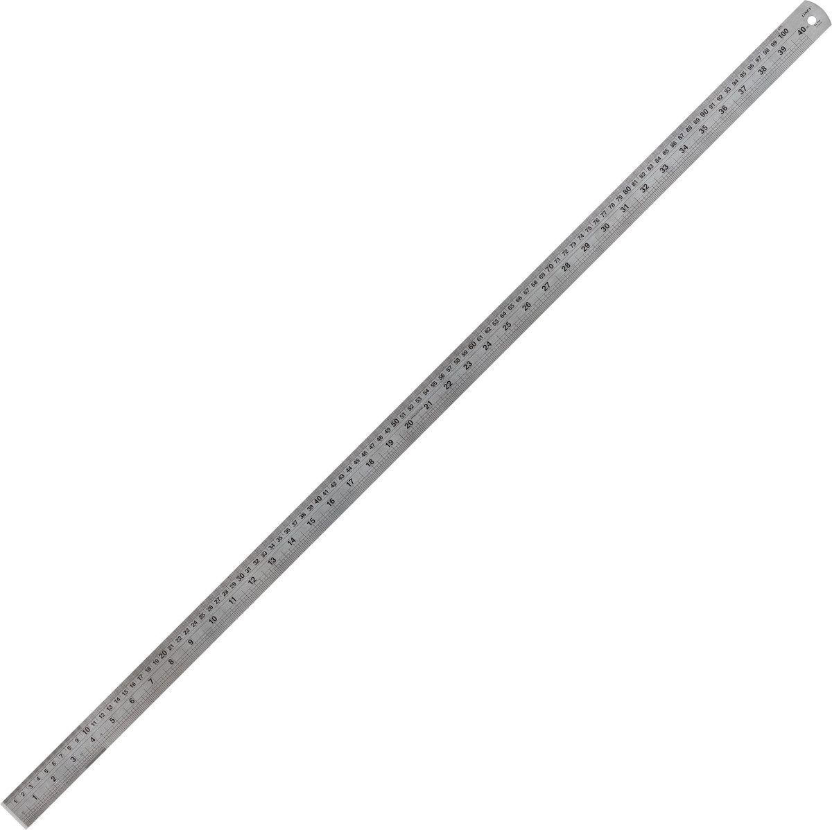 Azbvek Edelstahl-Lineal 1 Meter – Beidseitig Mit Cm Und Zoll, Für Werkstatt, Schule Und Handwerk