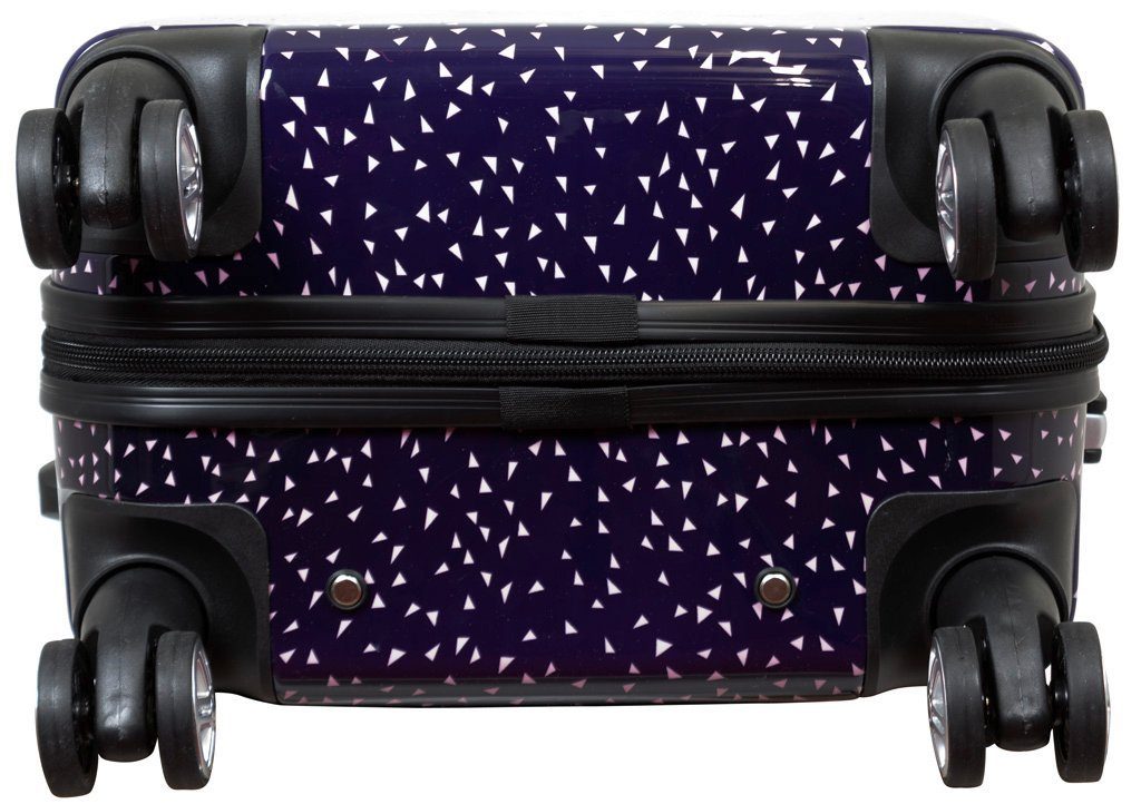 Trendyshop365 Hartschalen-Trolley Flamingo, bunter Koffer mit Motiv, 3 Größen, 4 Rollen, Zahlenschloss, Polycarbonat, Dehnfalte