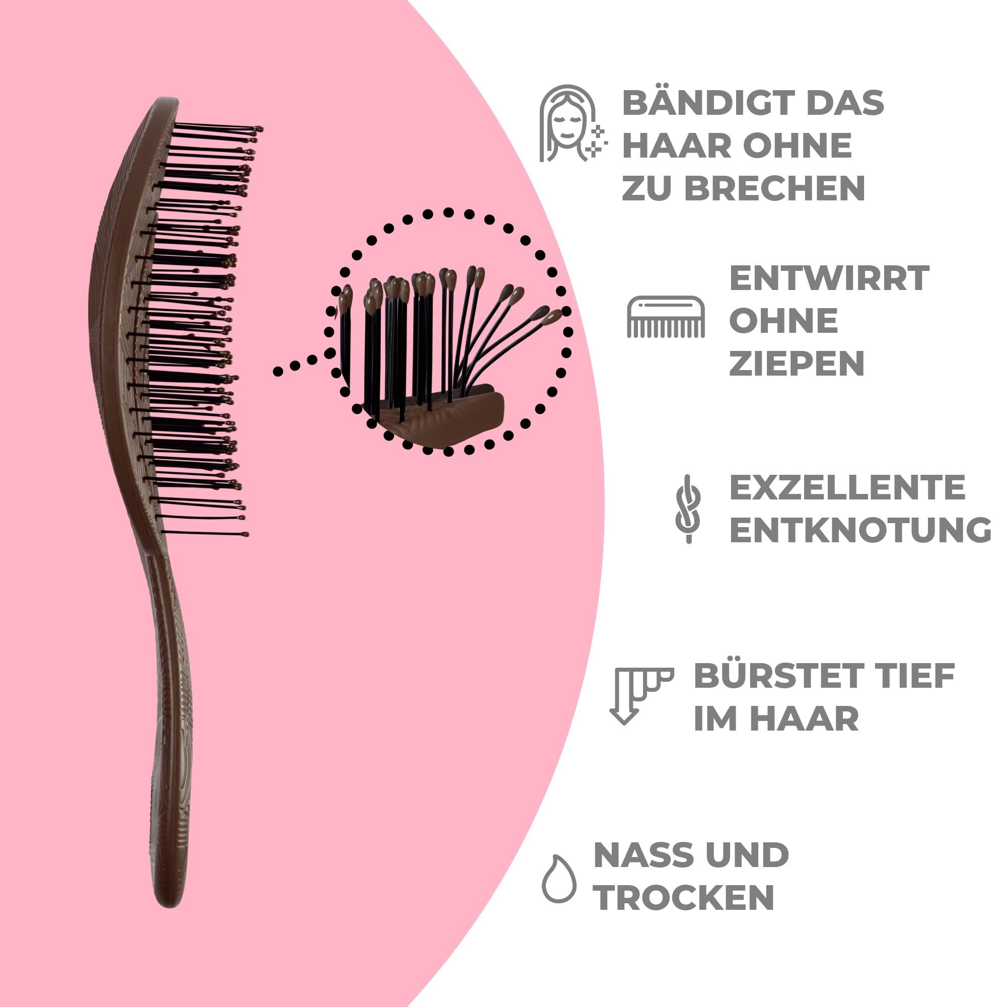 Brush Wave NB Ninabella Haarbürste chocolate brown, Brush chocolate Wave brown NB