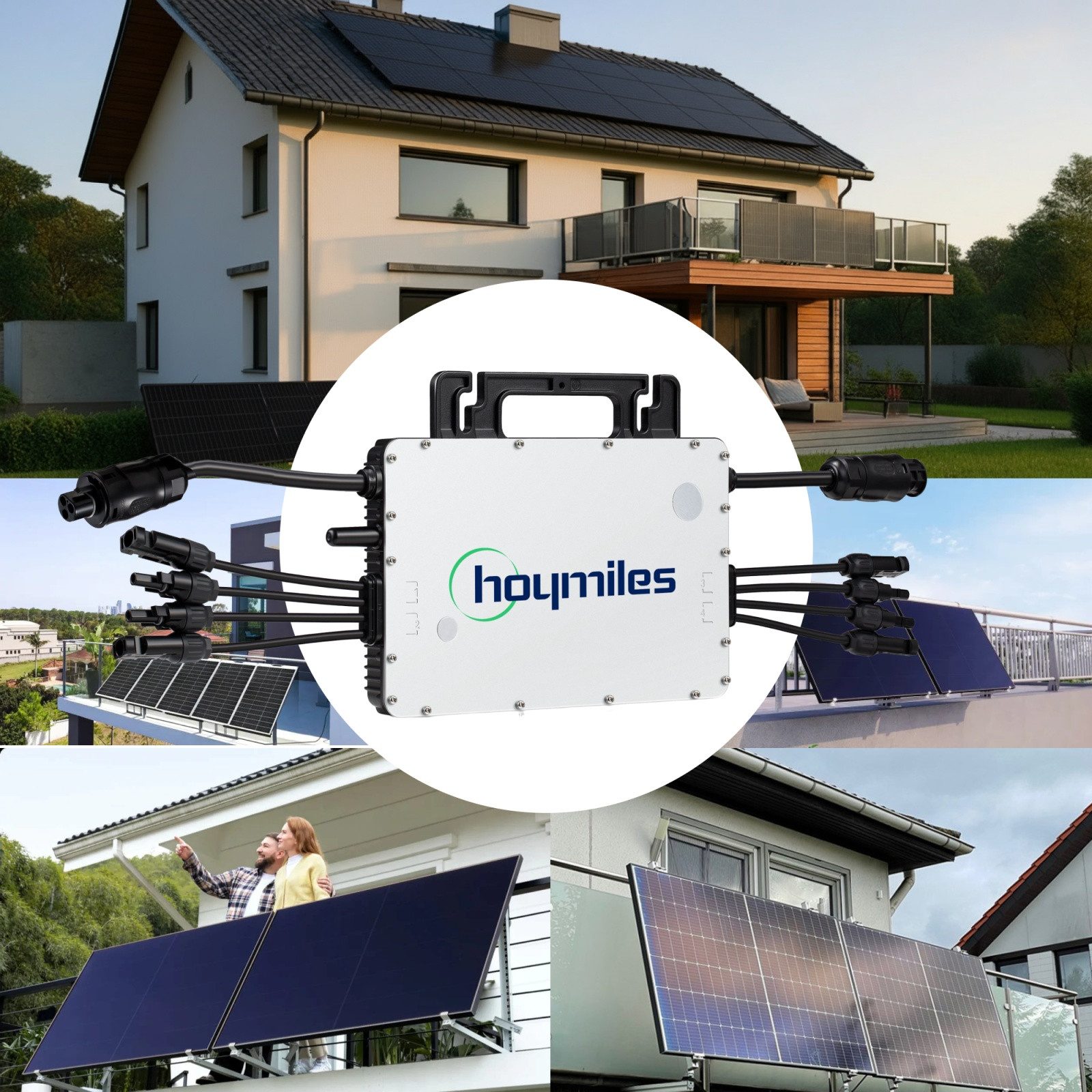 SUNNIVA Wechselrichter Hoymiles Mikro-Wechselrichter 1500 W HM-1500, (für Balkonkraftwerk & PV-Anlagen, IP67 wetterfest, 2 MPPT, Micro Inverter Plug & Play Installation)