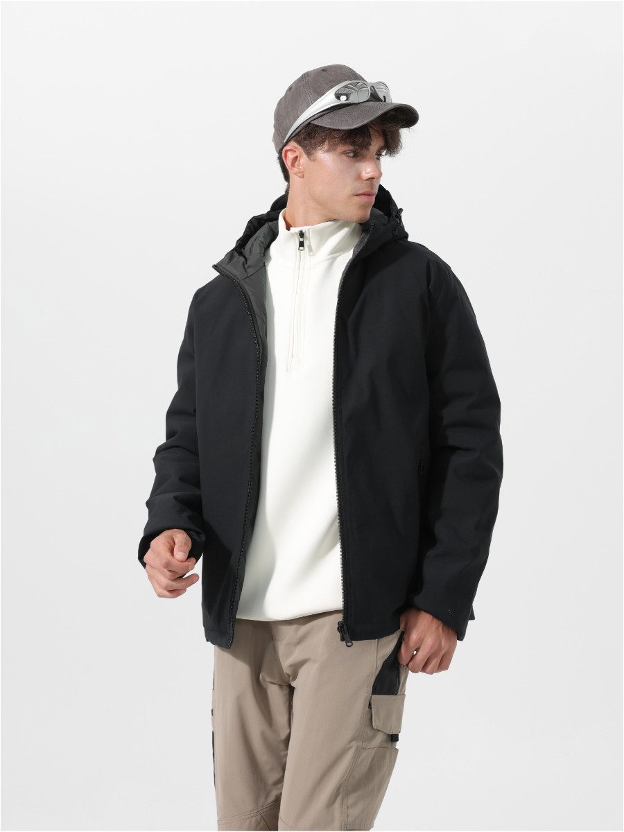 YOUTHUP Winterjacke Herren doppelseitige Übergangsjacke winddichte Steppjacke