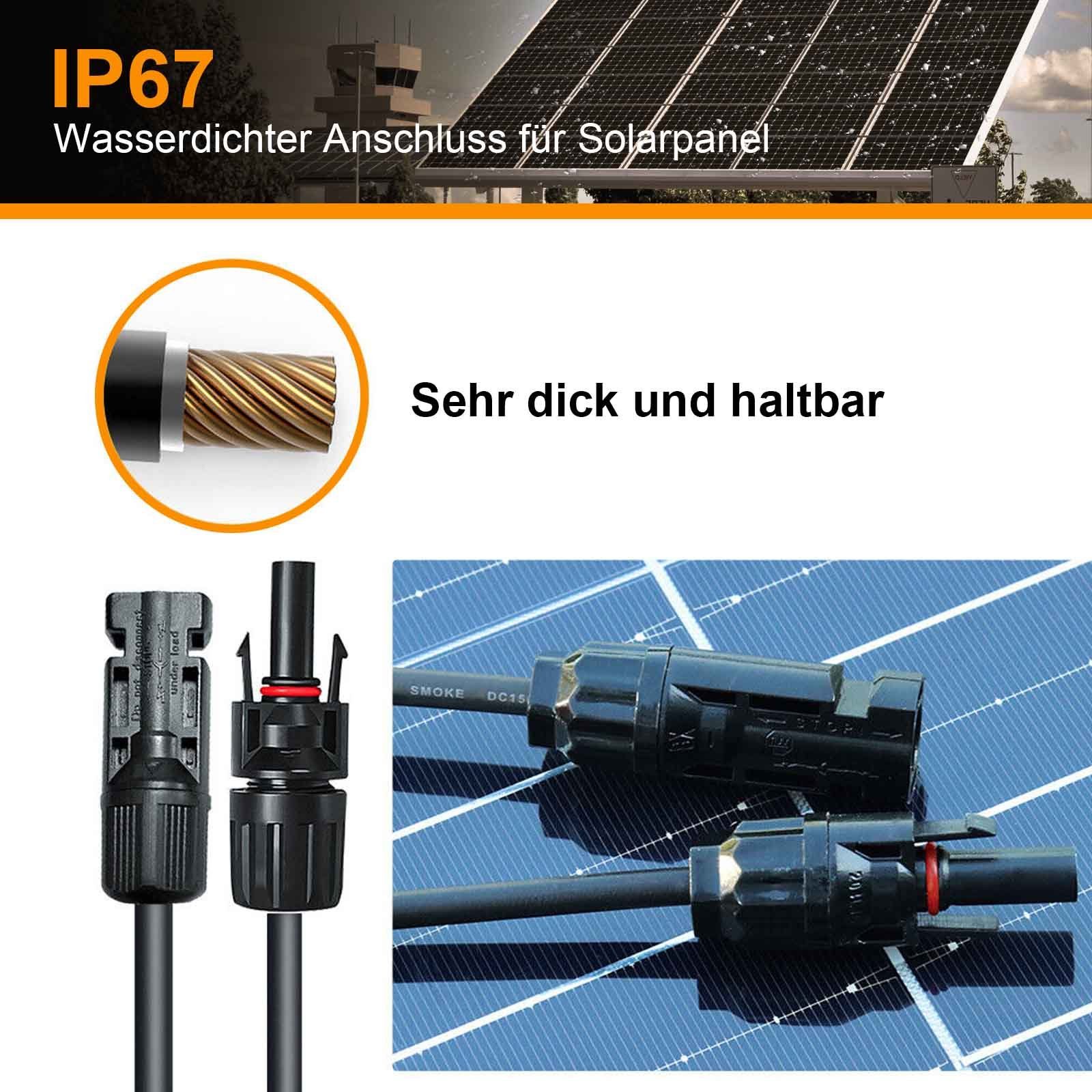 GLIESE Solarmodul 12V Mono Solarpanel 100W 150W 200W 300W Watt für Balkonkraftwerk, 200 W, Monokristallin, (1 Stück Solarmodul, 1-St., Solarmodul), Erweiterbar  – Bild 5 von 5