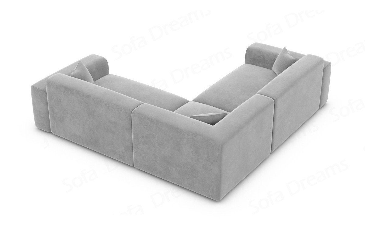 hellgrau84 Polster Loungesofa Sofa Stoffsofa, Samtstoff L Sofa Form Dreams Mallorca Designer Ecksofa Stoff