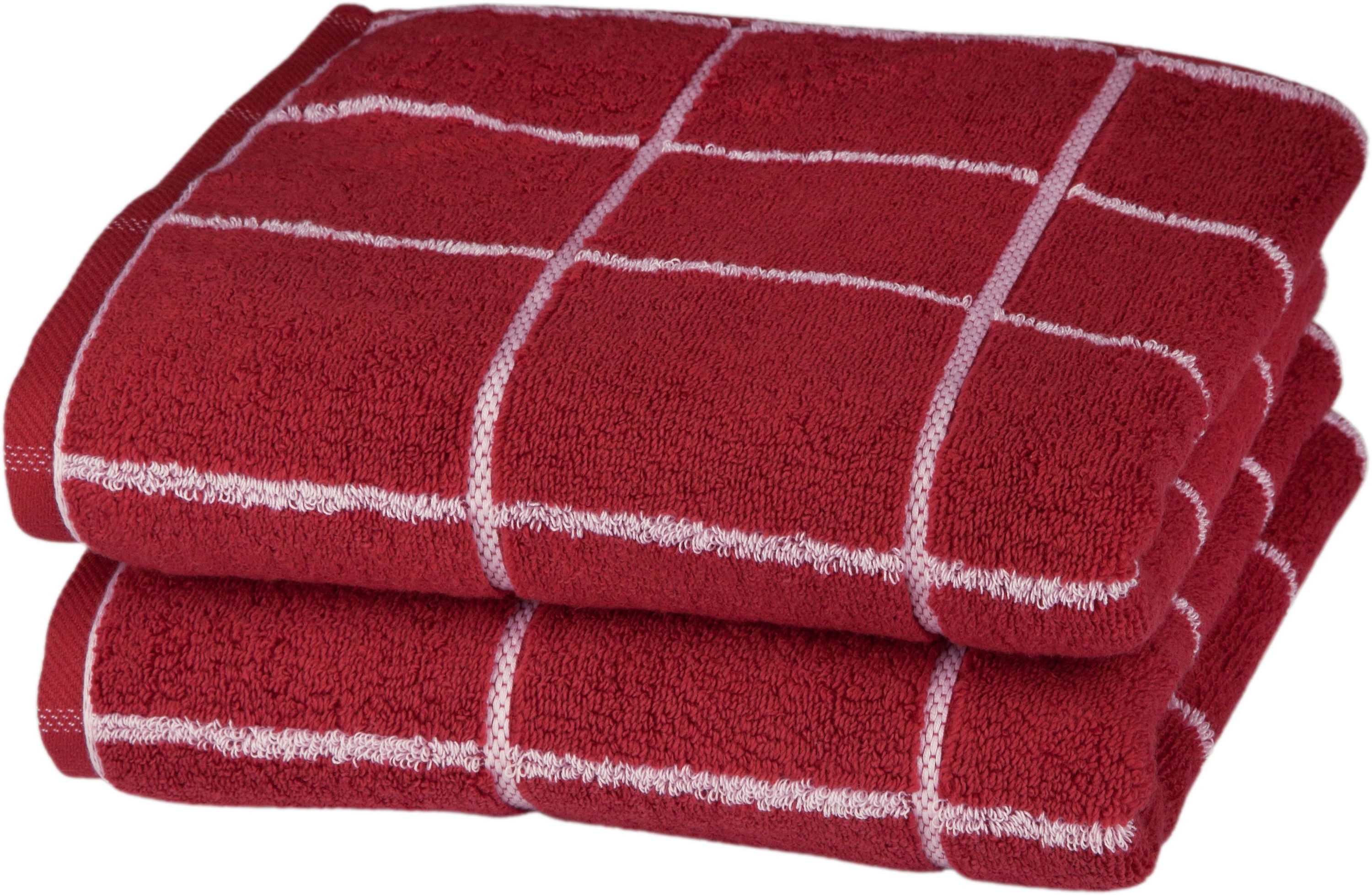 ROSS Handtuch Uni, Frottier (1-St), Überkaro günstig online kaufen