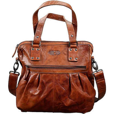 PRIDE & SOUL Handtasche »Holly«, Ledertasche / Damentasche, geräumiges Hauptfach mit Unterteilung, Leder, Innenfutter Karomuster