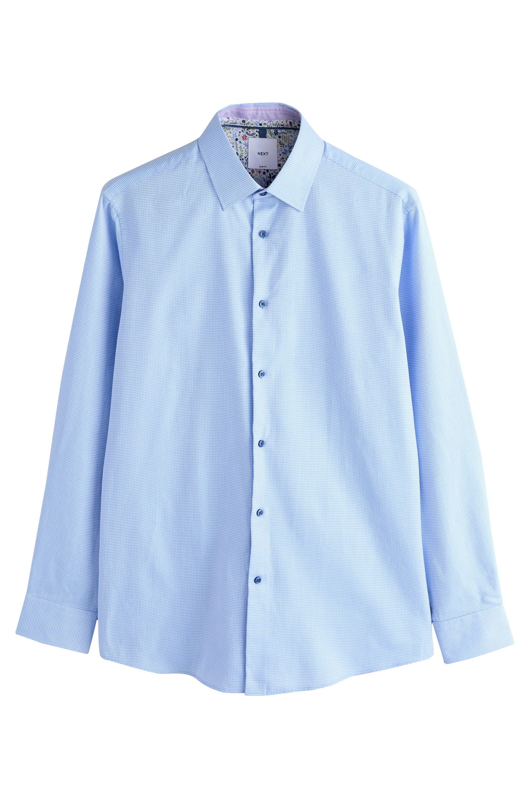 Langarmhemd Formelles Slim Fit Langarmhemd mit Besatz