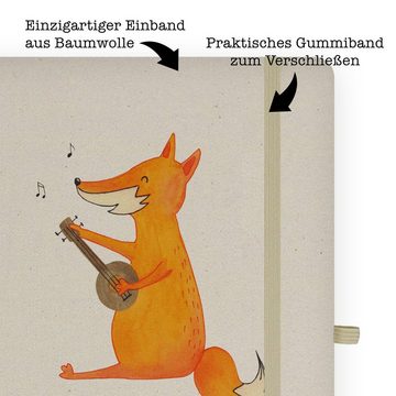 Mr. & Mrs. Panda Notizbuch Fuchs Gitarre - Transparent - Geschenk, Schreibbuch, singen, Musikeri Mr. & Mrs. Panda, Handgefertigt