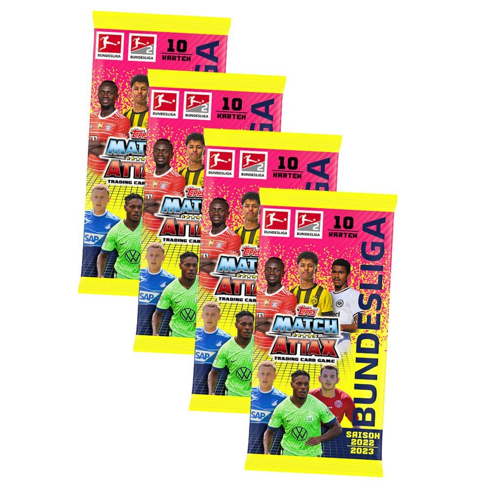 Topps Sammelkarte Topps Match Attax Bundesliga Karten Saison 2022/2023 4 Booster Samme