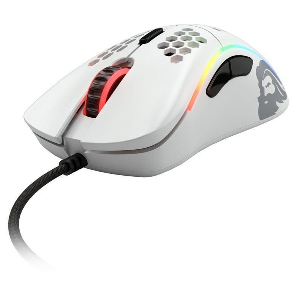 Glorious PC Gaming Race Model D Gaming-Maus Gaming-Maus (USB, kabelgebunden, kabelgebunden, 12.000 dpi, RGB-LED beleuchtet, Wabenoberfläche)