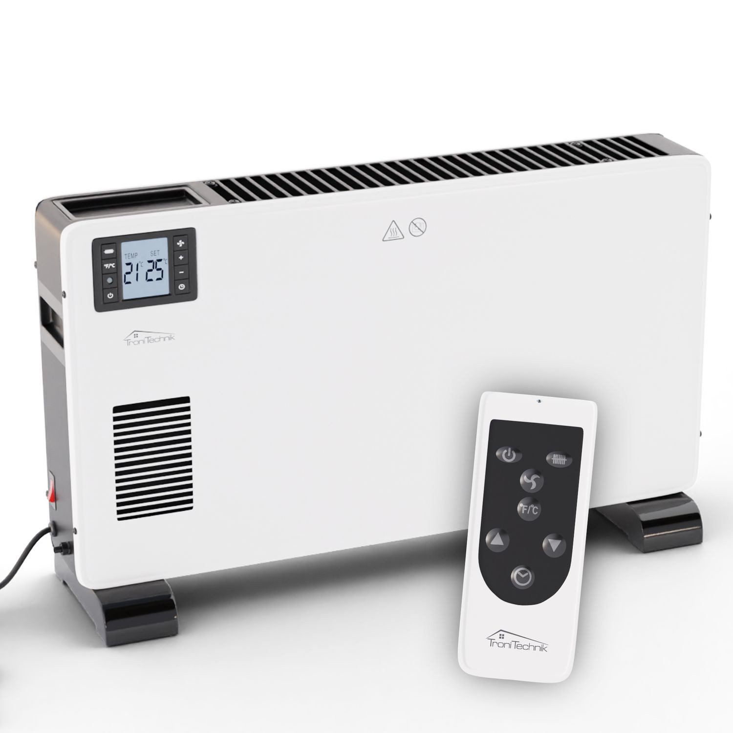 TroniTechnik Konvektor Elektroheizer KH102 Konvektor Heizgerät Heizkörper, 3 Stufen 2300 Watt, mit Griffmulde, Timer und Thermostatsteuerung, Überhitzungsschutz – Bild 2 von 5
