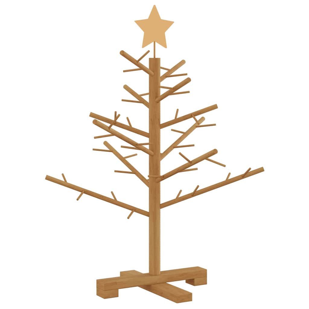 vidaXL Künstlicher Weihnachtsbaum Holz Weihnachtsbaum mit Ständer Braun 75 cm Massivholz Kiefer