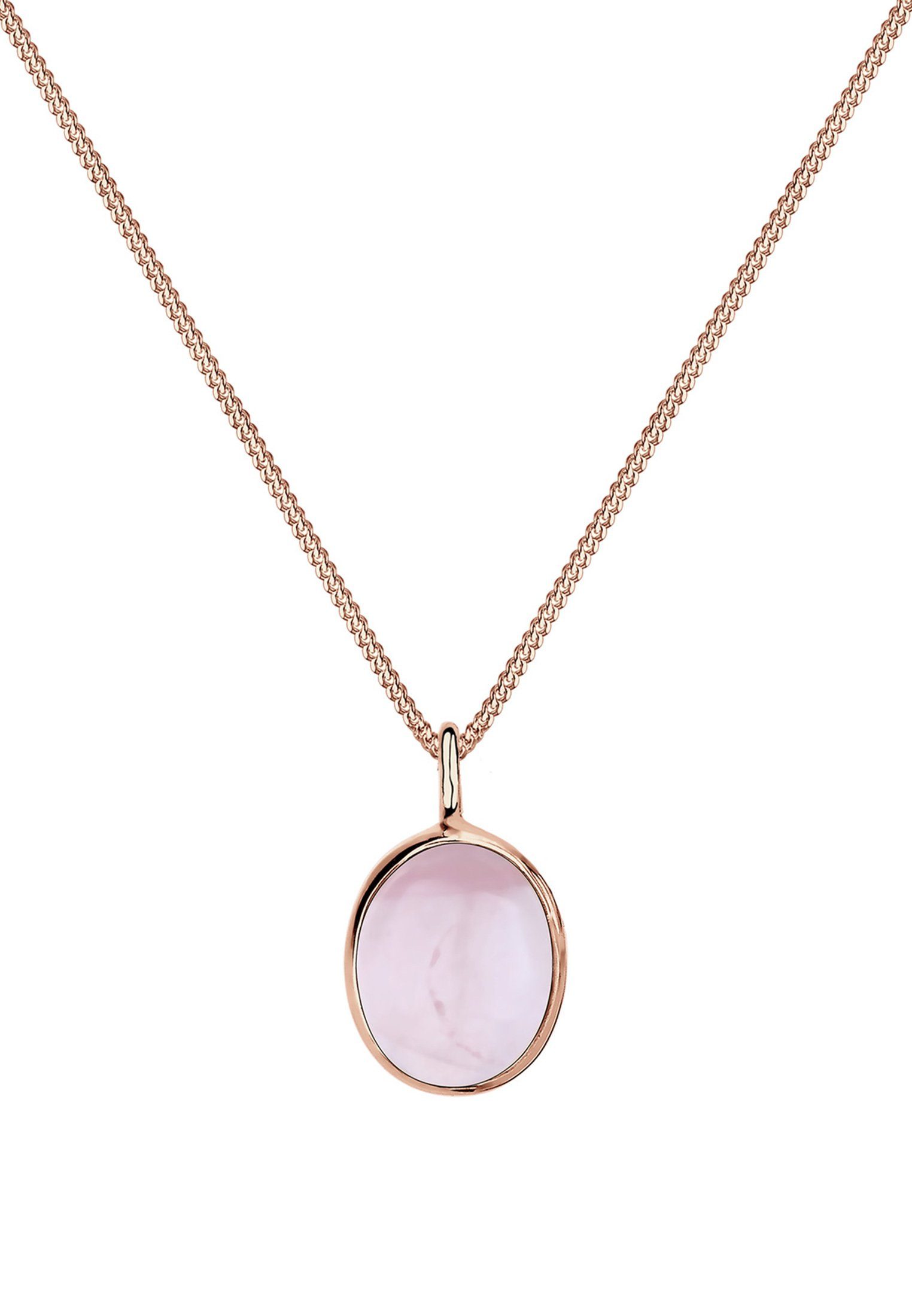Elli Kette mit Anhänger Quarz Rose 925 Sterling Silber Rosegold günstig online kaufen