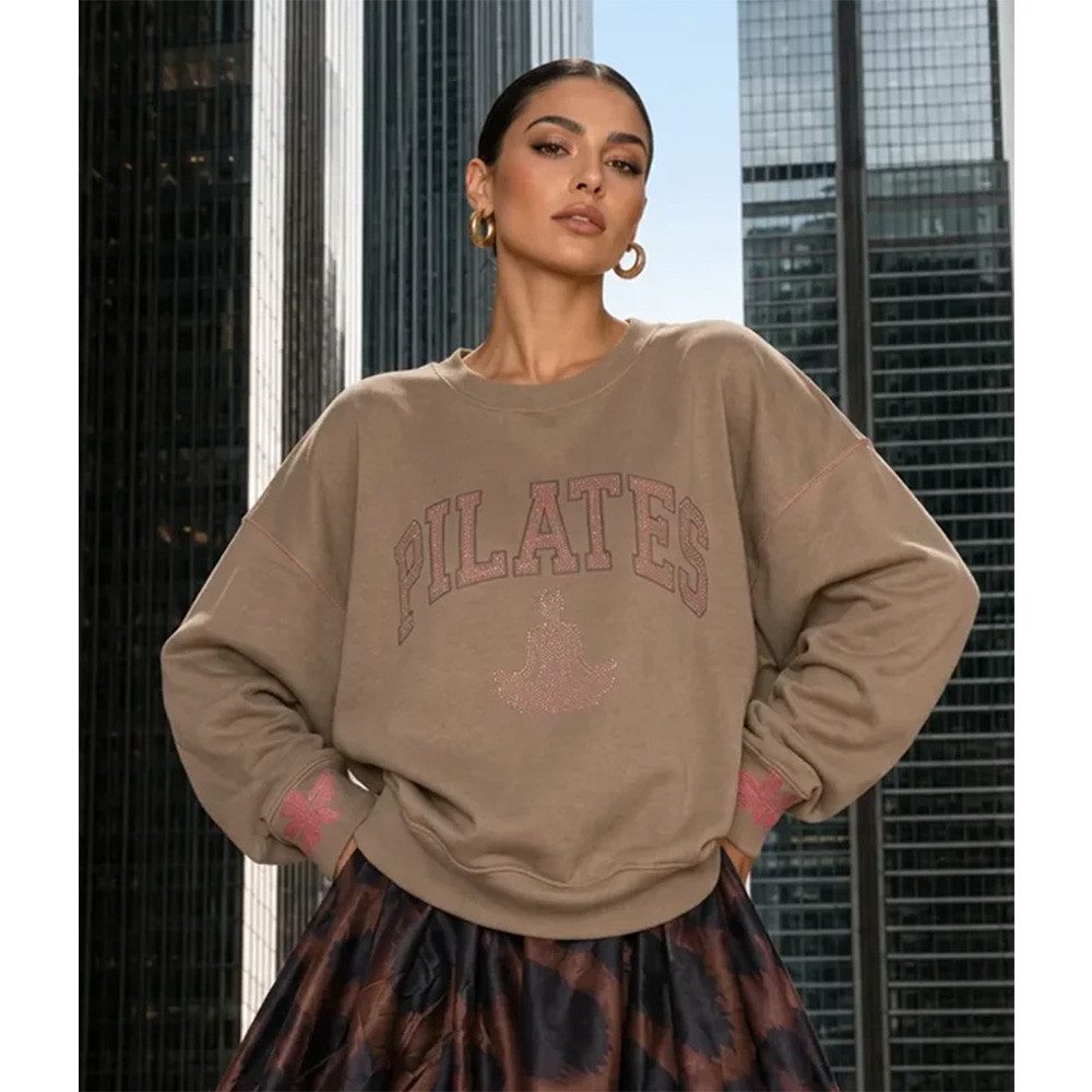 Miss Goodlife Sweatshirt Miss Goodlife Damen MG15017 Sweatshirt Roundneck Pilates Sand