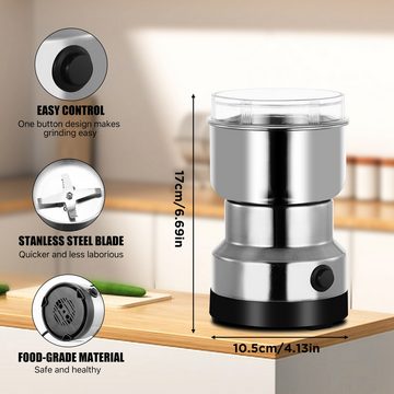 BlingBin Getreidemühle Elektrische Kaffeemühle Mahlmaschine Gewürze Getreide elektrisch, (1 Stück), 150W Kaffeebohnen Nuss Getreide