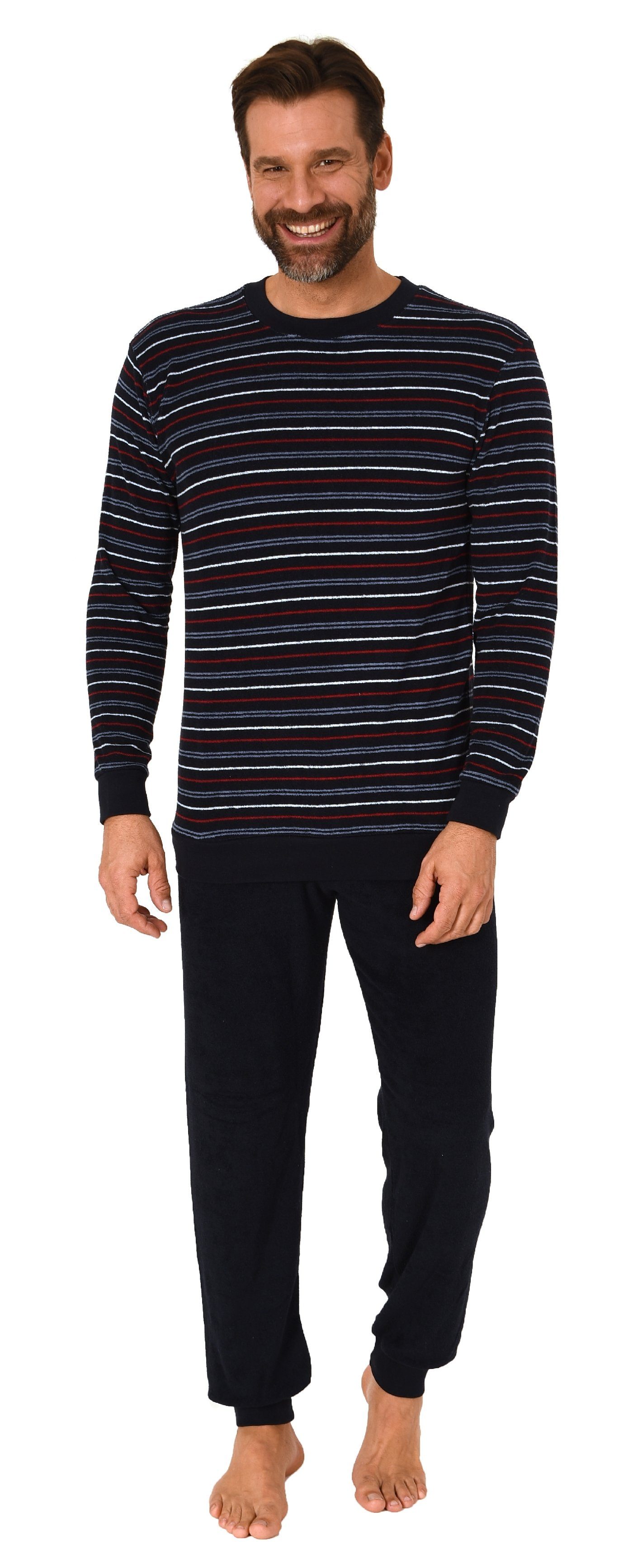 Normann Pyjama Herren Frottee Schlafanzug lang, günstig online kaufen