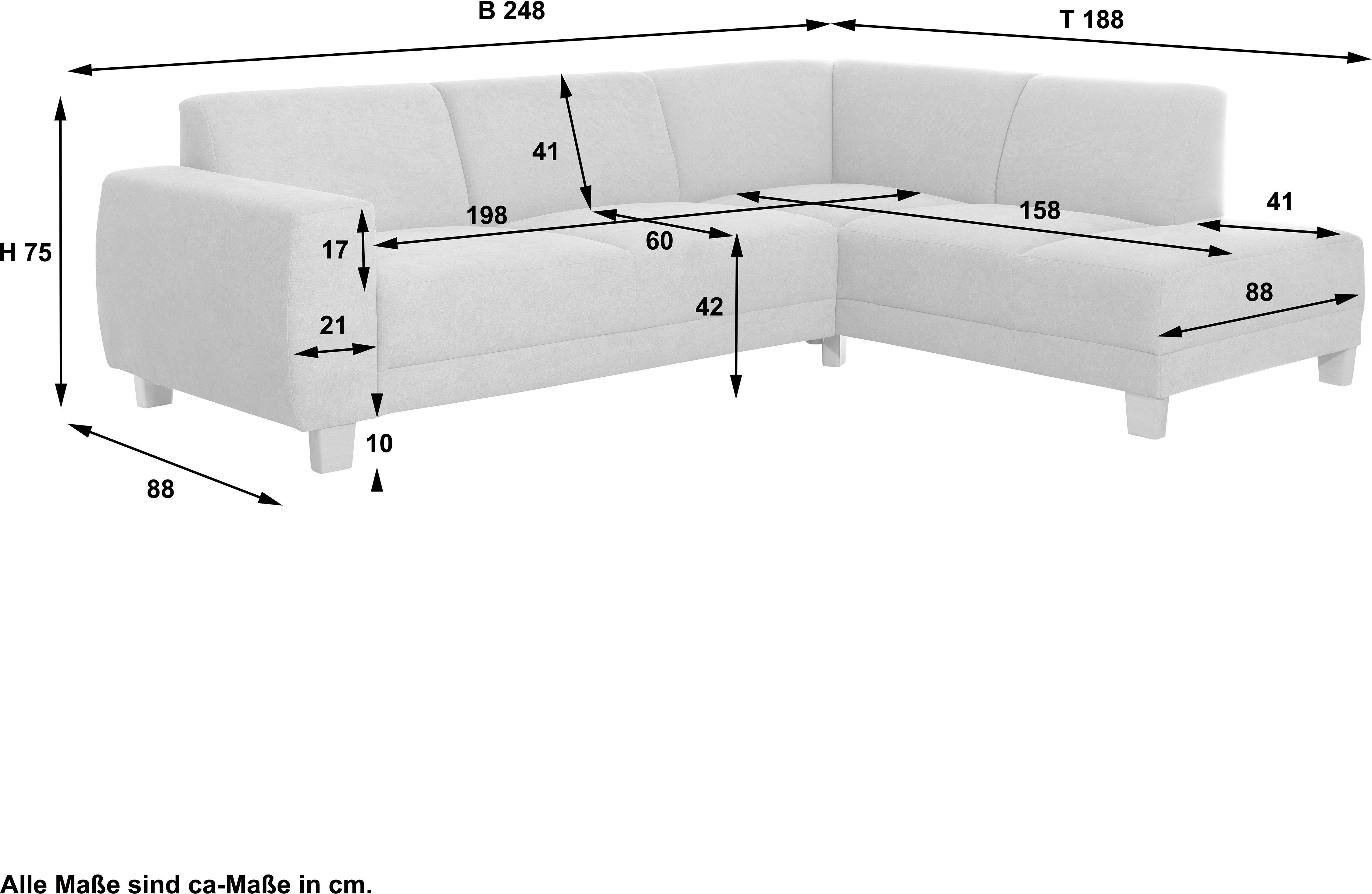 Ecksofa Blackpool rot Winzer® Max