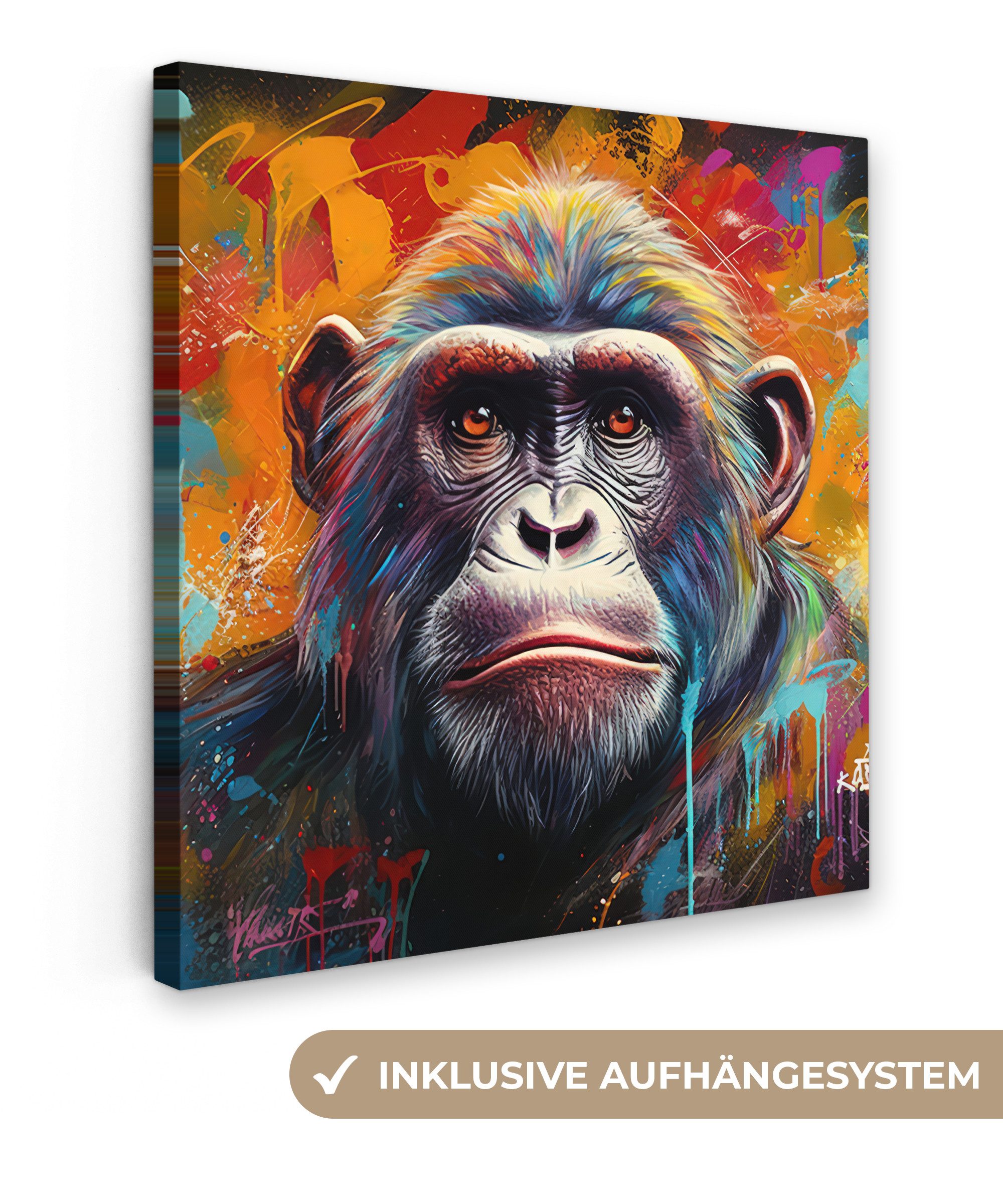 OneMillionCanvasses® Leinwandbild Affe - Gorilla - günstig online kaufen