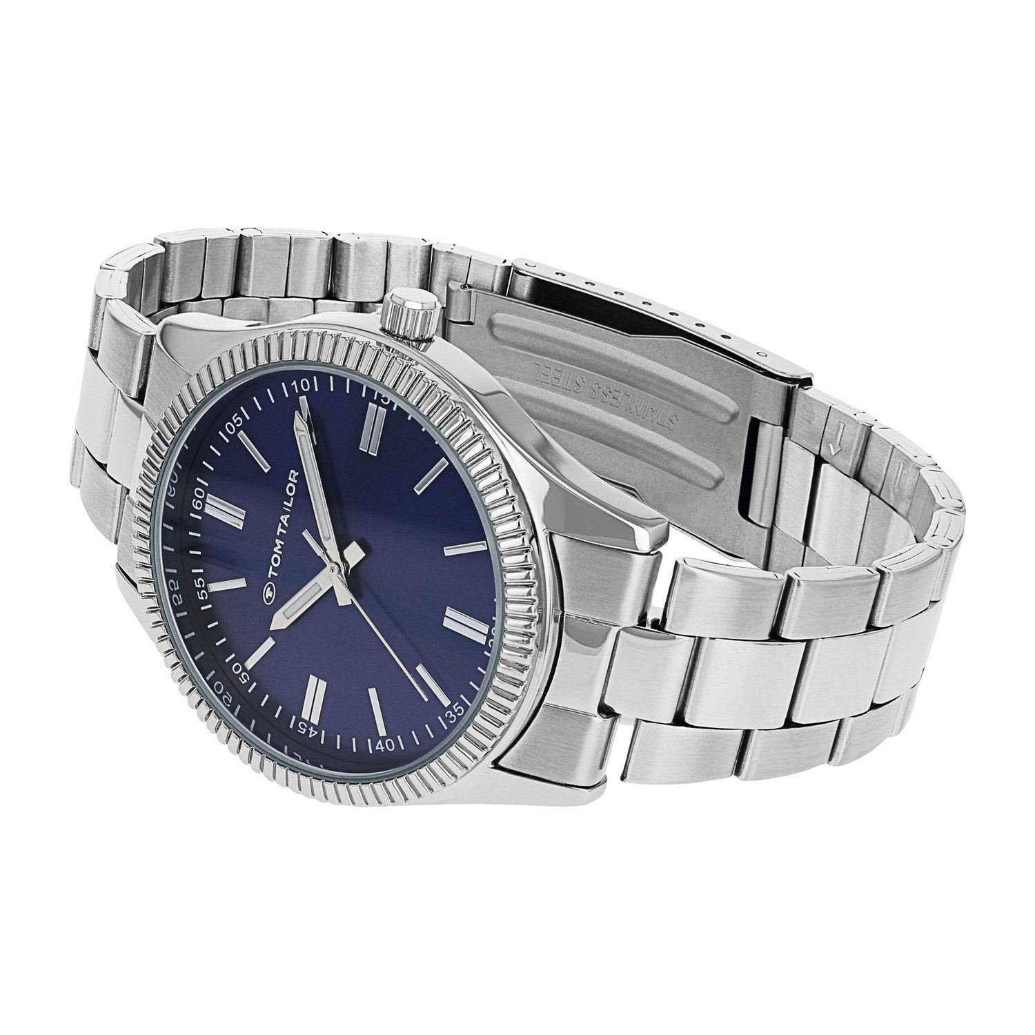 TOM TAILOR Quarzuhr 2100627, Armbanduhr, Herrenuhr, Edelstahlarmband, analog, Jahr, Monat