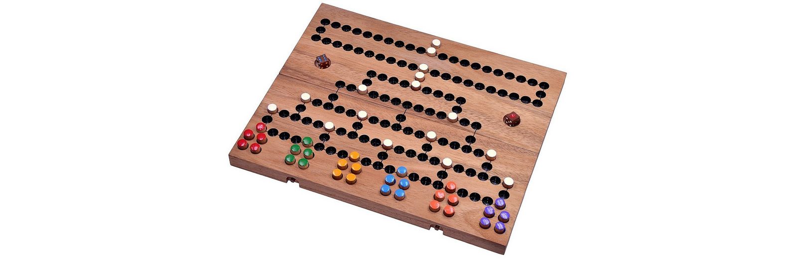 Logoplay Holzspiele Spielesammlung, Blockade für 6 Spieler Spielfeld 26 x 33 cm Würfelspiel