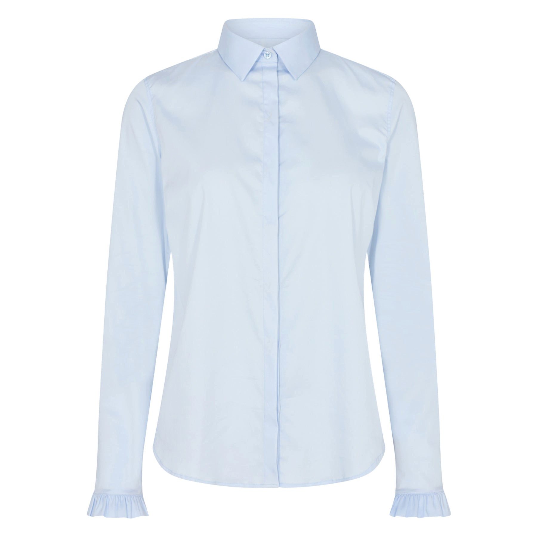 Mos Mosh Langarmbluse MOS MOSH Bluse MATTIE FLIP mit Baumwolle - Light Blue