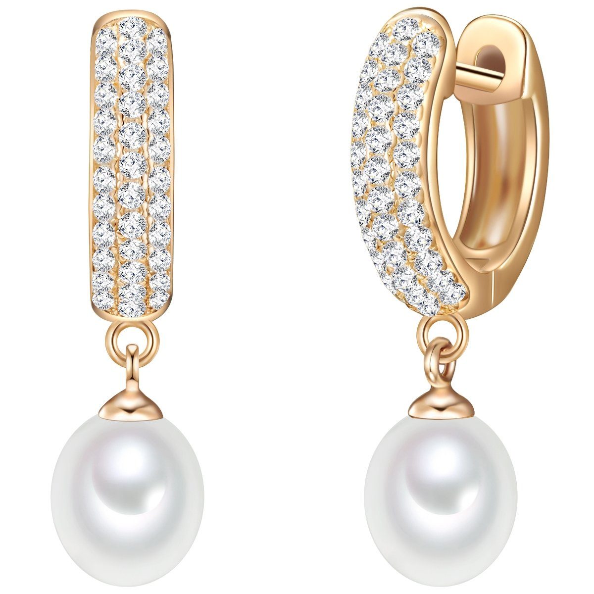Valero Pearls Paar Creolen gelbgold, mit günstig online kaufen